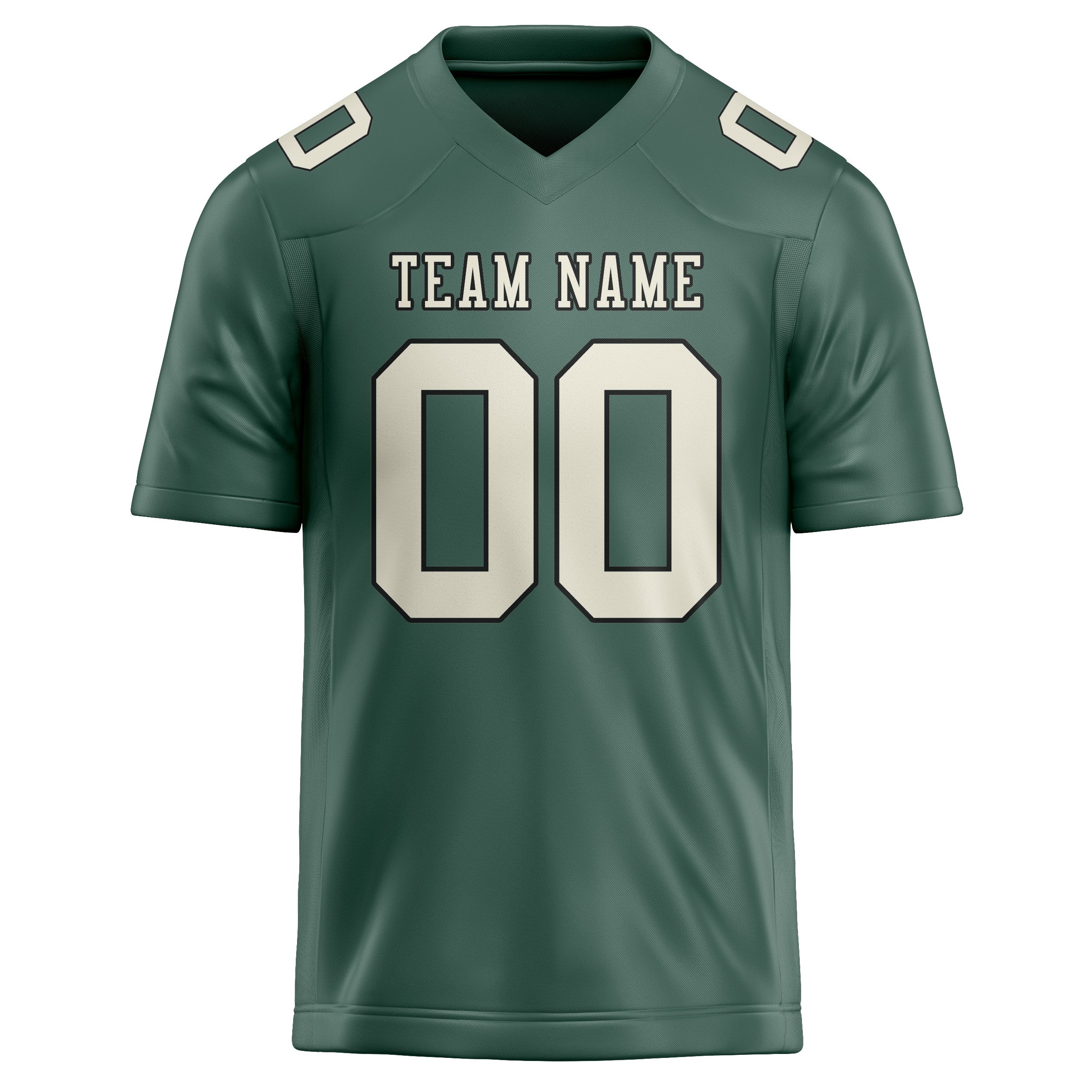 Custom Blue Green Cream Football Jersey