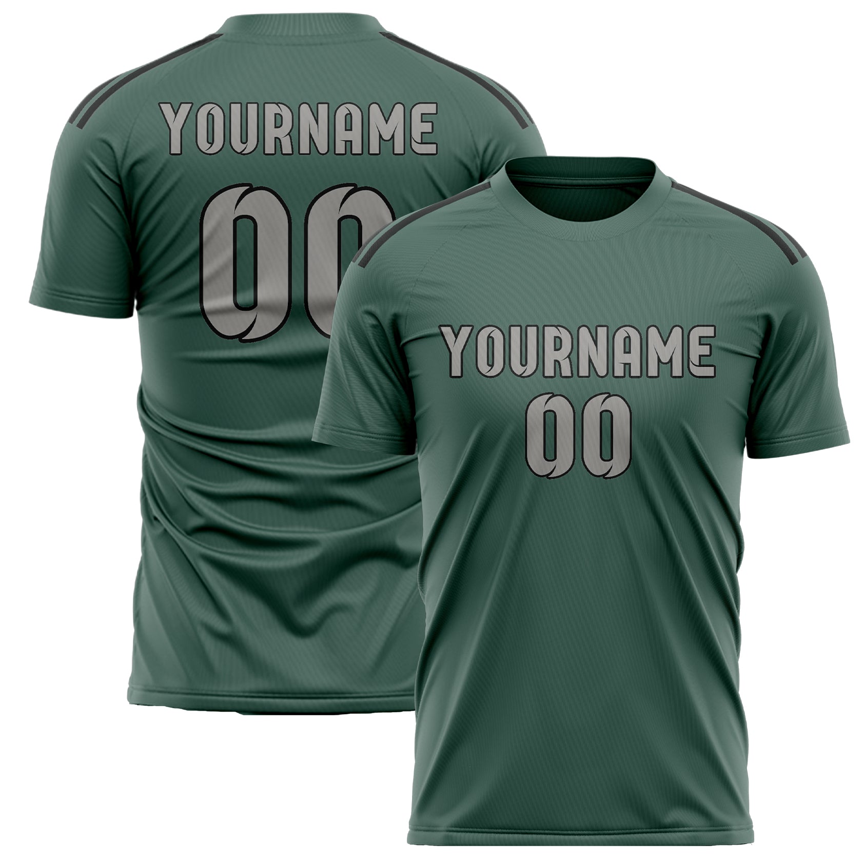 Custom Blue Green Gray Soccer Jersey
