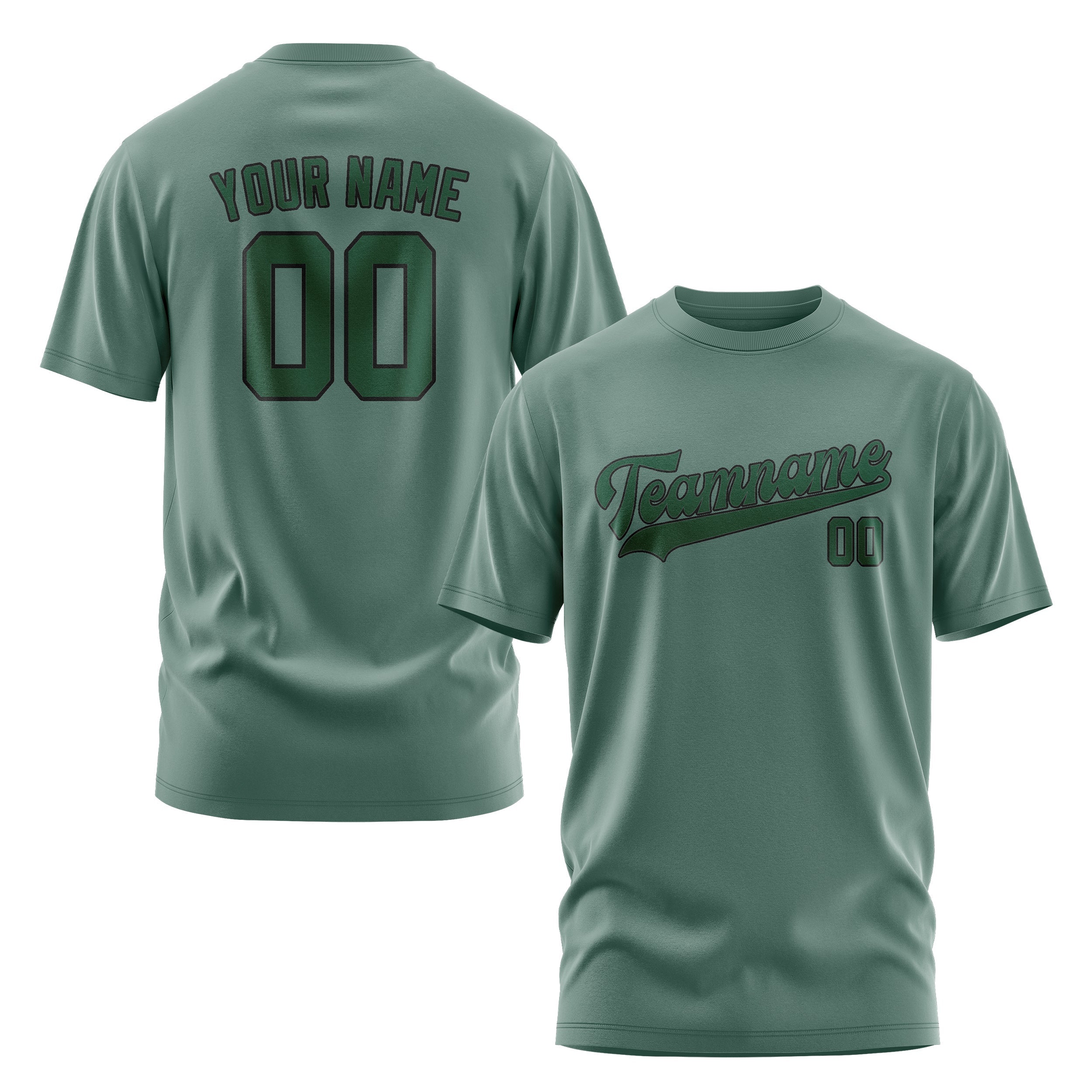 Custom Blue Green Green T-Shirt