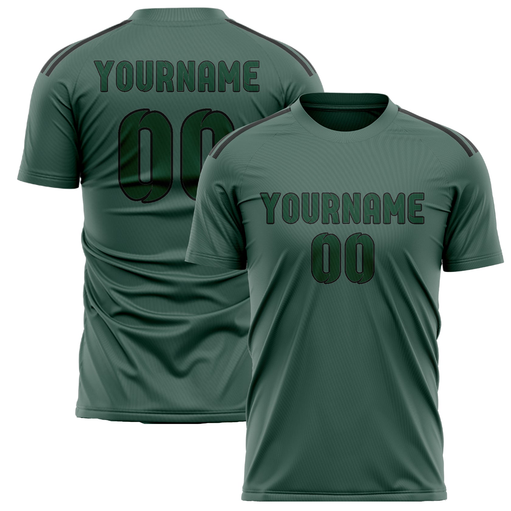 Custom Blue Green Green Soccer Jersey