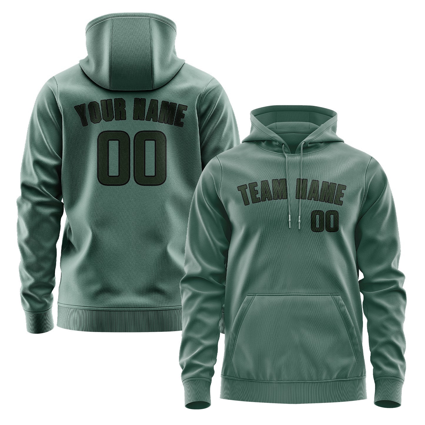 Custom Blue Green Dark Green Hoodie