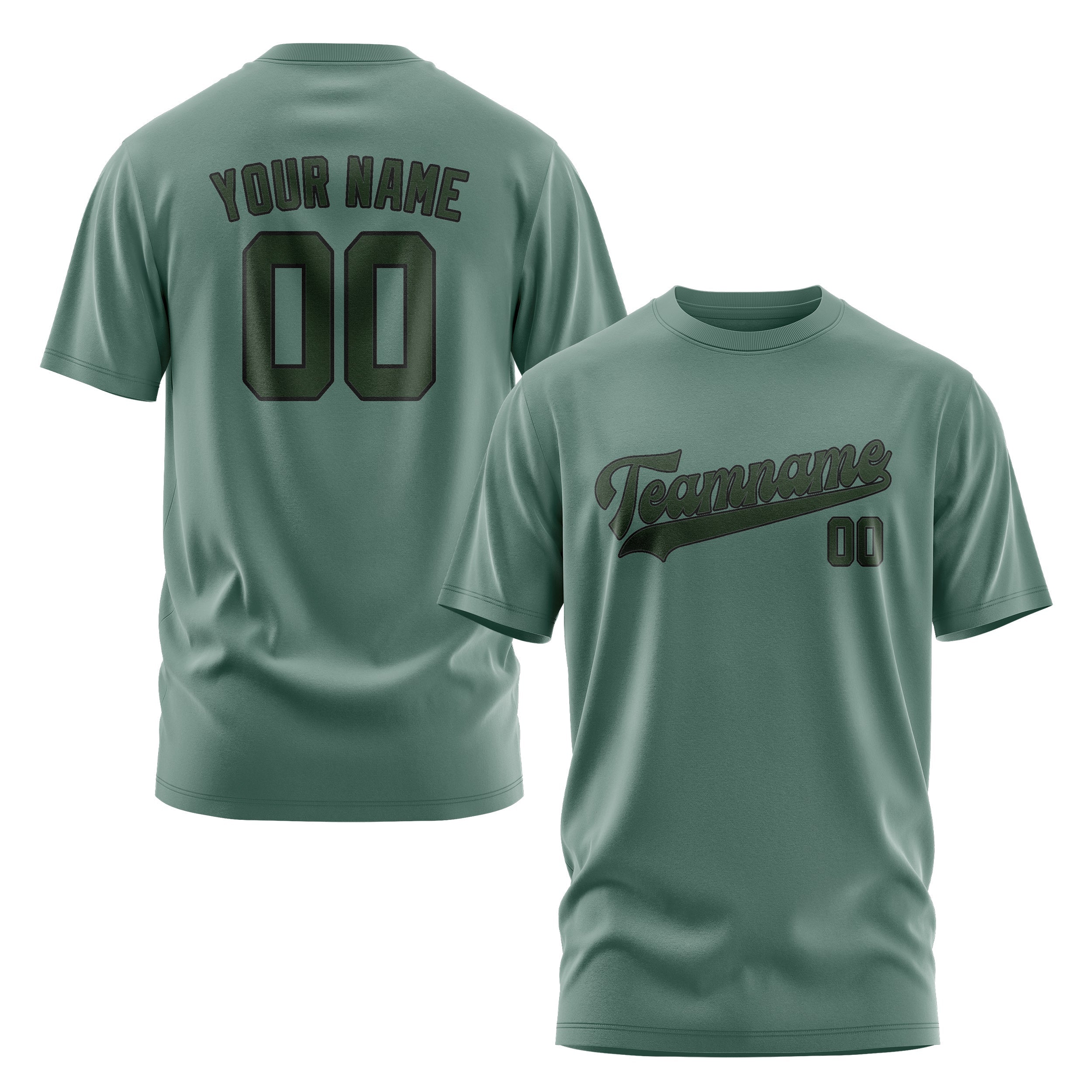Custom Blue Green Dark Green T-Shirt