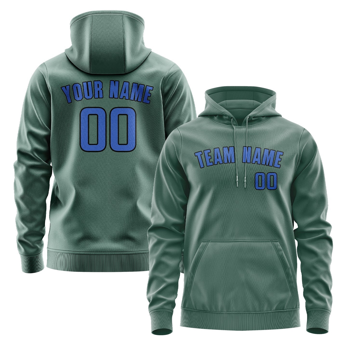Custom Blue Green Sky Blue Hoodie
