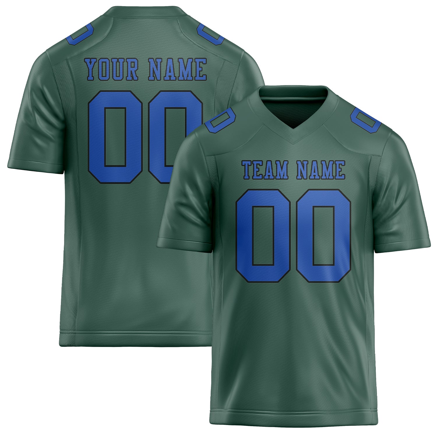 Custom Blue Green Sky Blue Football Jersey