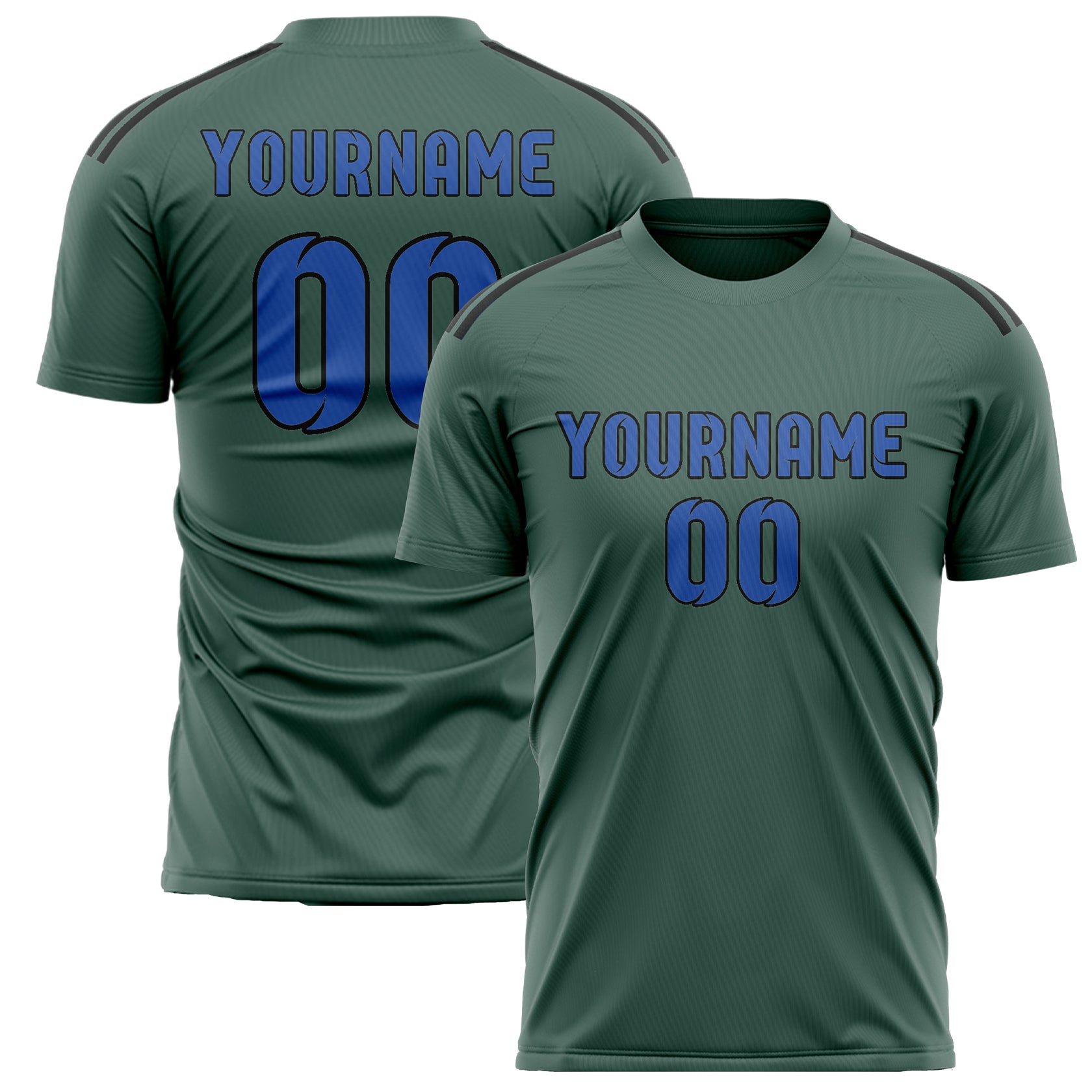 Custom Blue Green Sky Blue Soccer Jersey