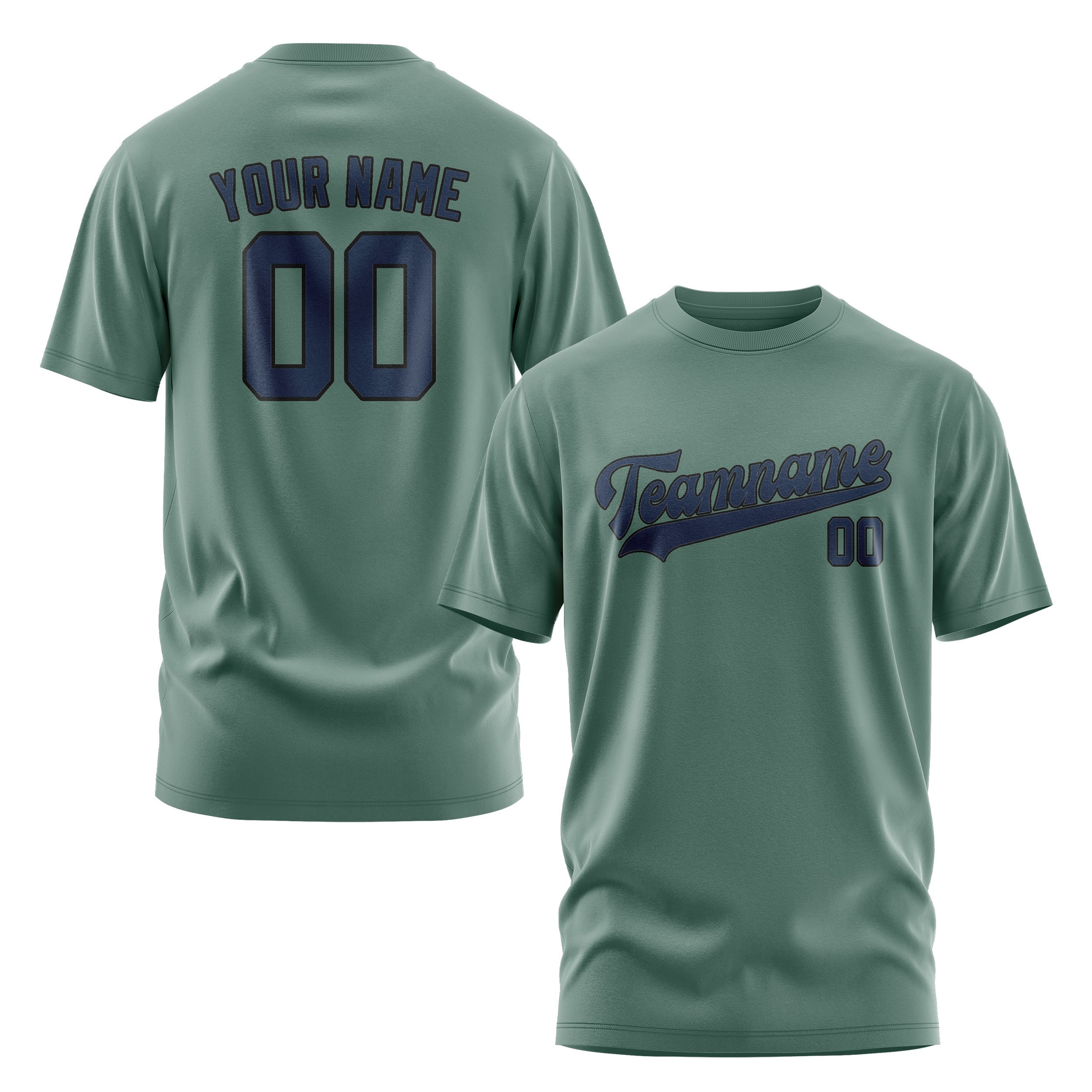Custom Blue Green Blue T-Shirt