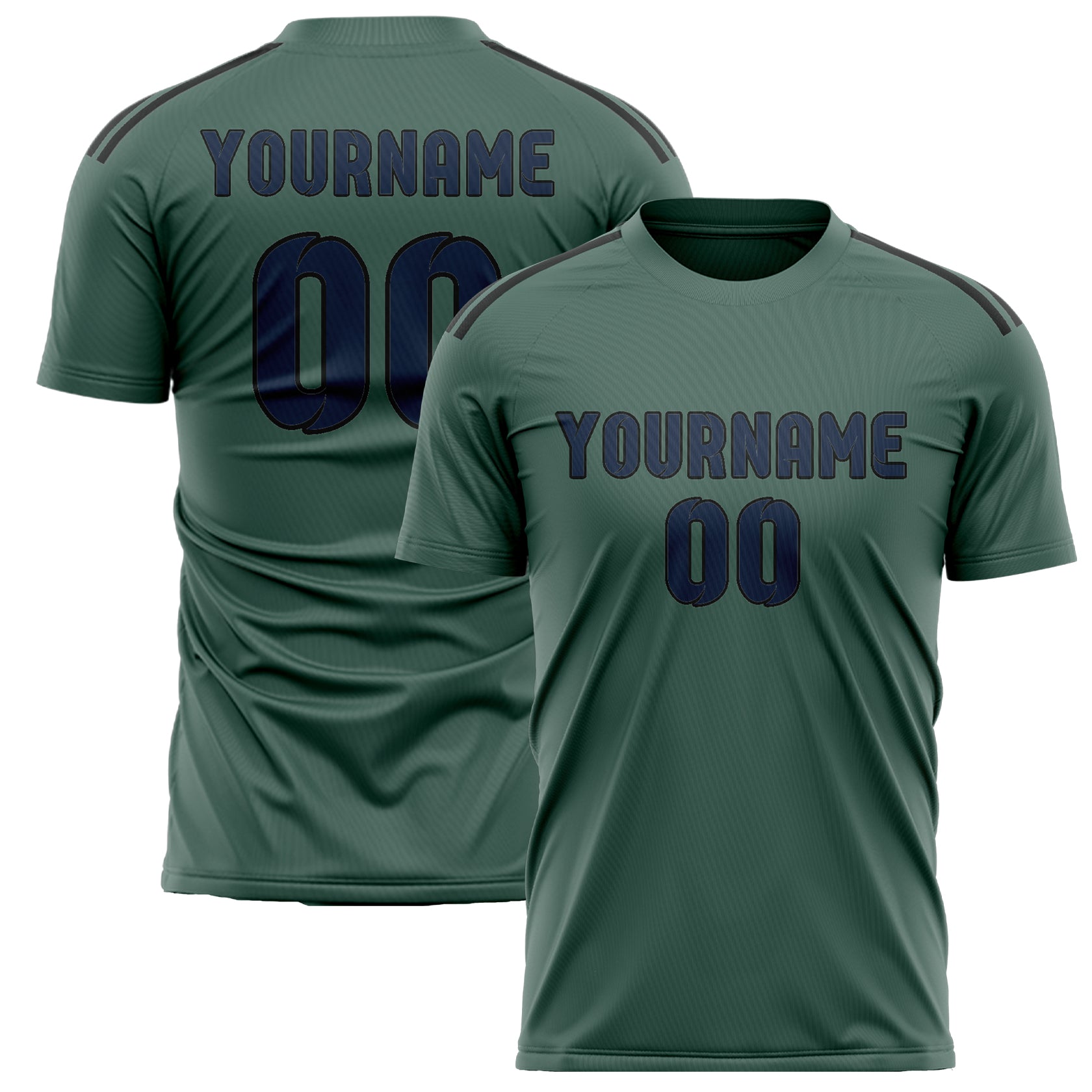 Custom Blue Green Blue Soccer Jersey