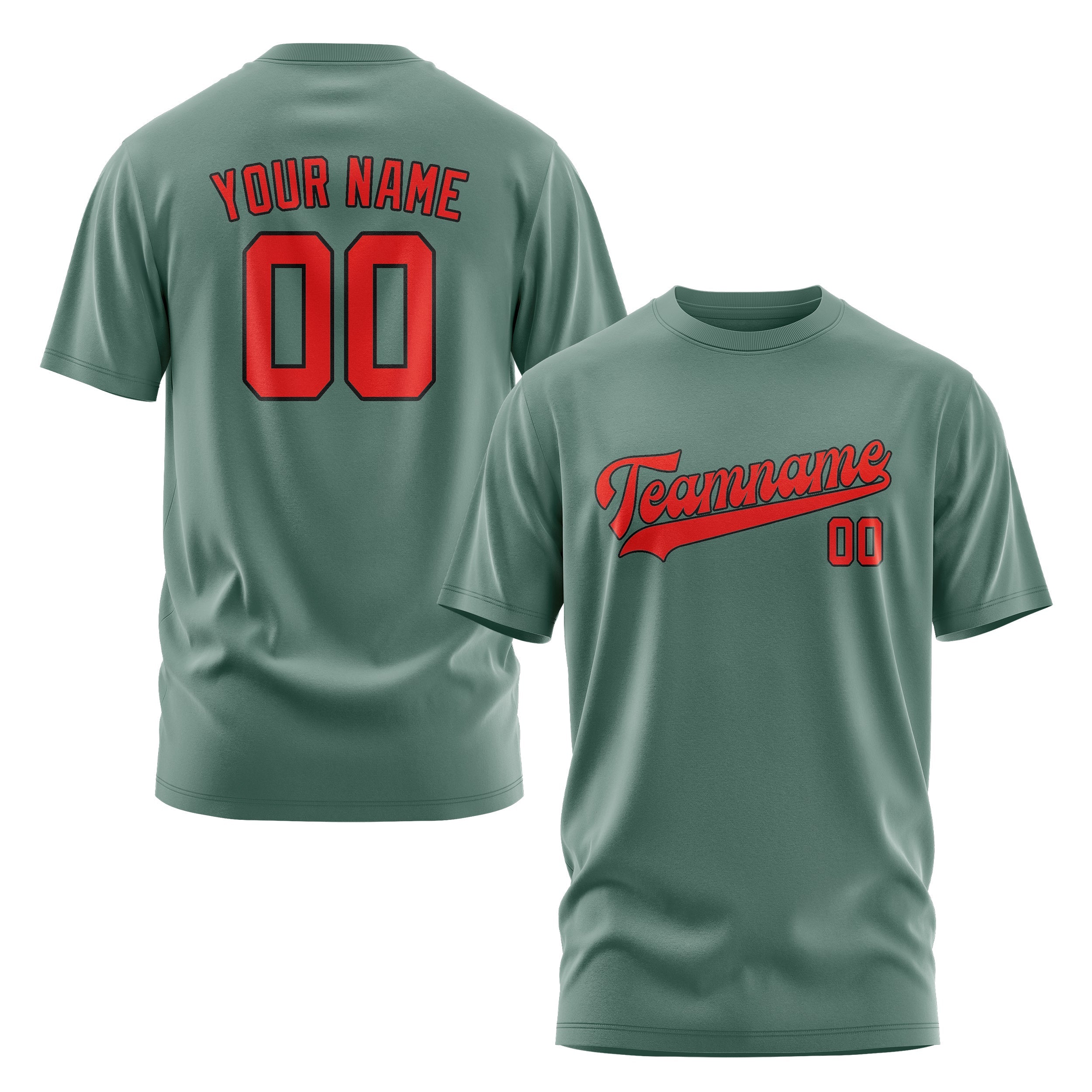 Custom Blue Green Orange Red T-Shirt