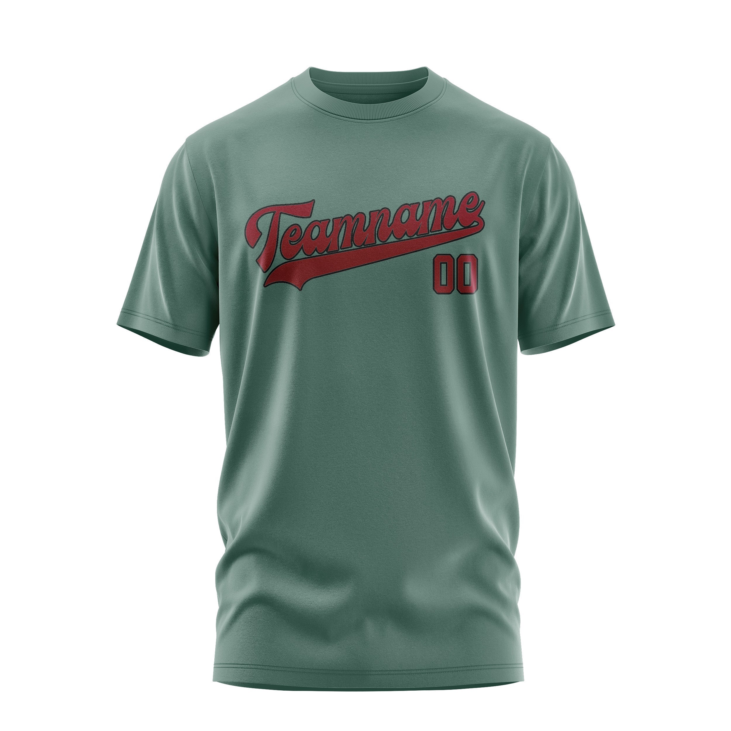 Custom Blue Green Crimson Red T-Shirt