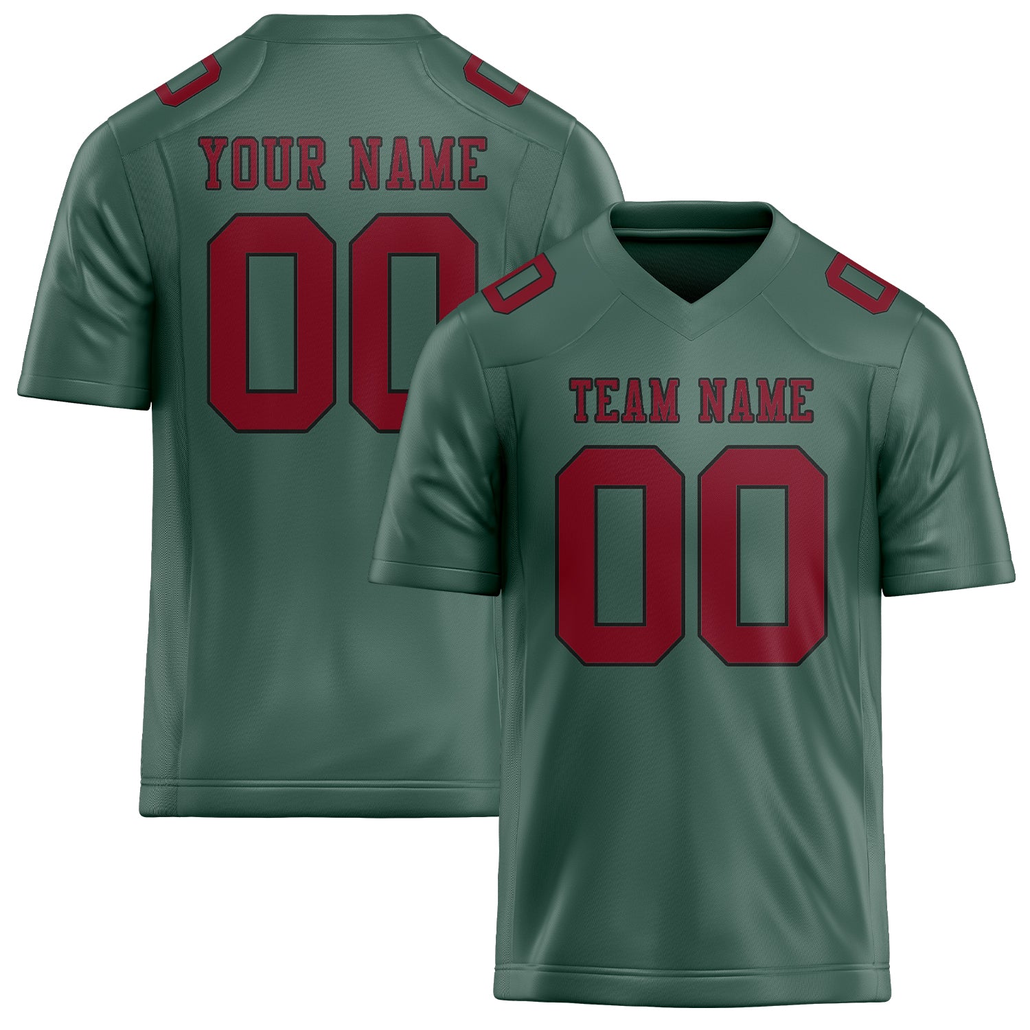 Custom Blue Green Crimson Red Football Jersey