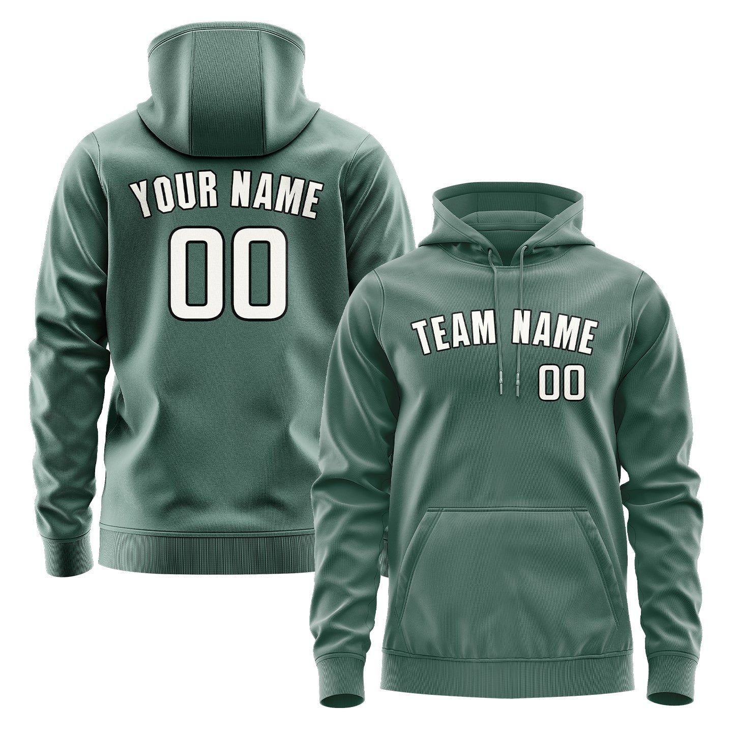 Custom Blue Green White Hoodie