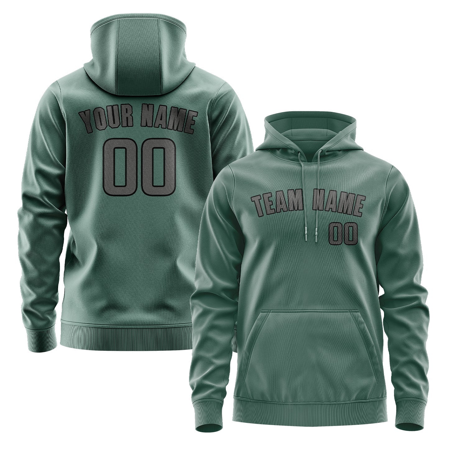 Custom Blue Green Dark Grey Hoodie