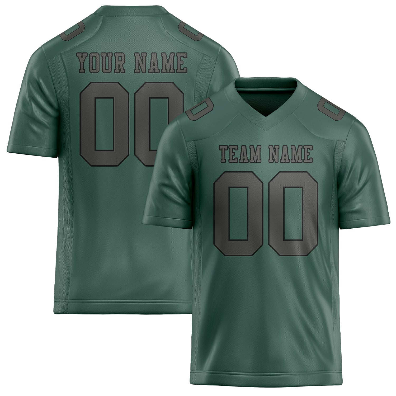 Custom Blue Green Dark Grey Football Jersey