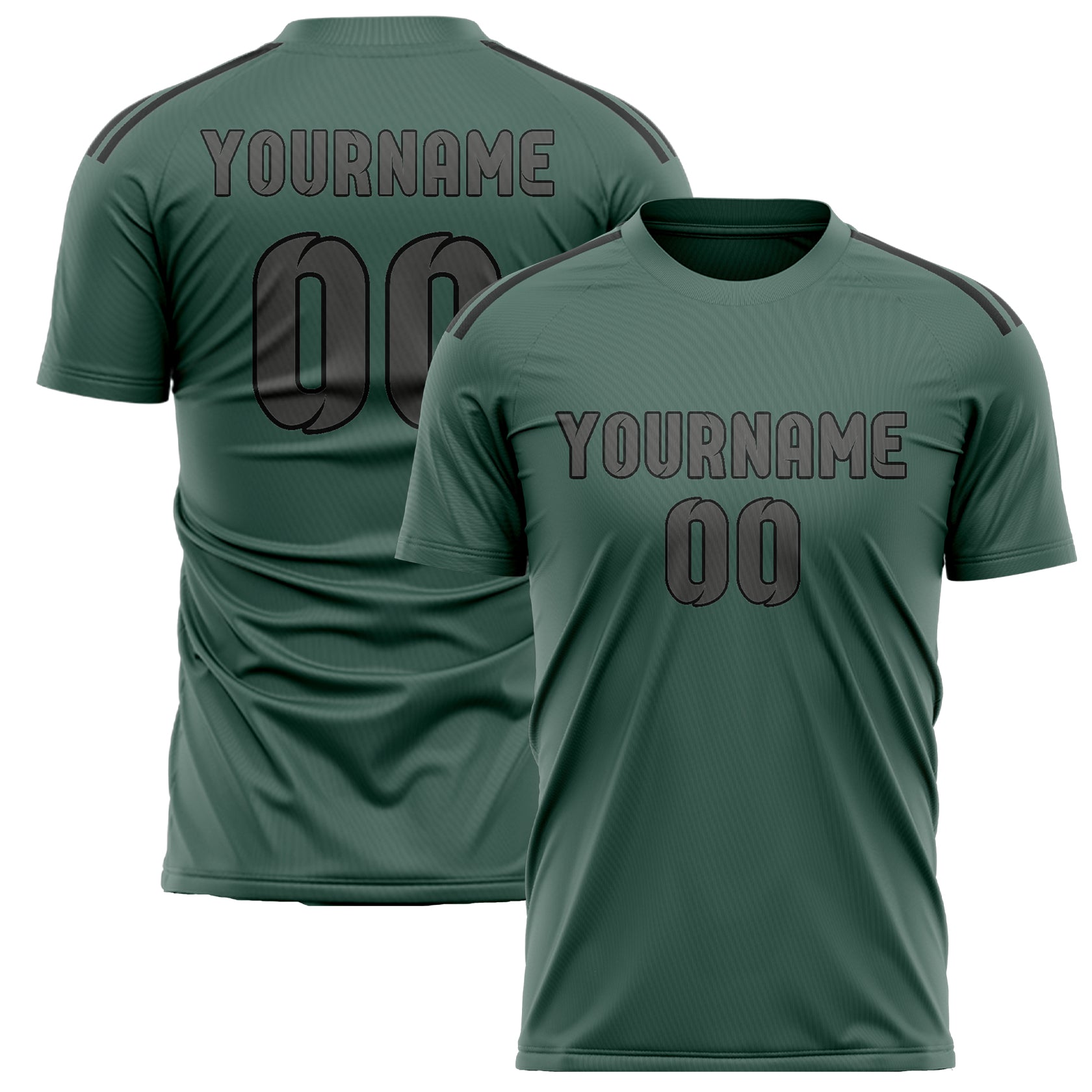 Custom Blue Green Dark Grey Soccer Jersey