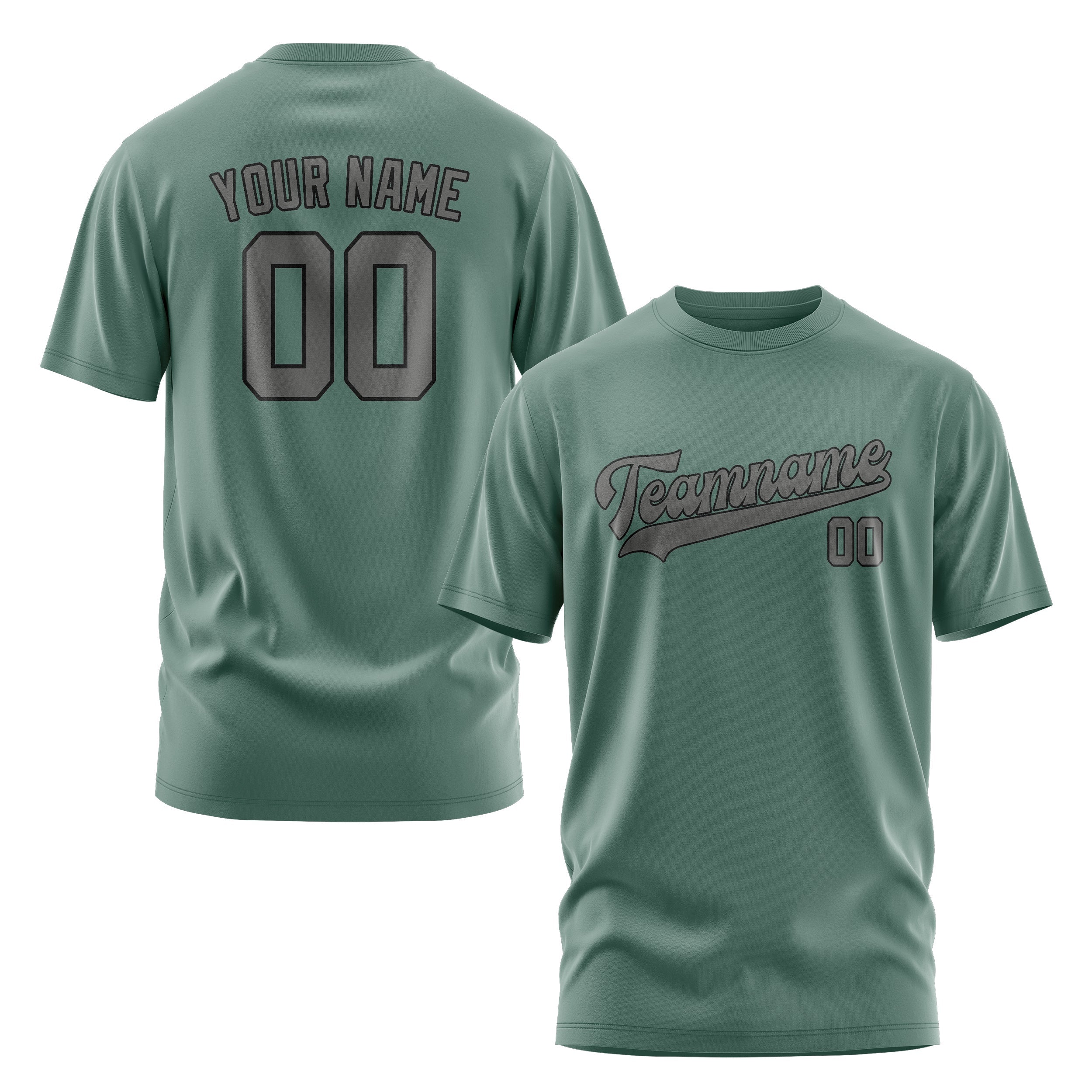 Custom Blue Green Dark Grey T-Shirt