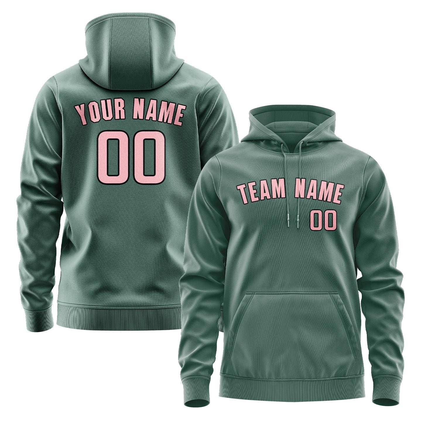 Custom Blue Green Light Pink Hoodie
