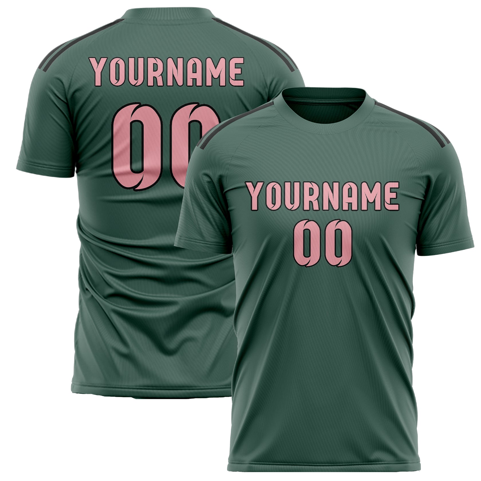 Custom Blue Green Light Pink Soccer Jersey