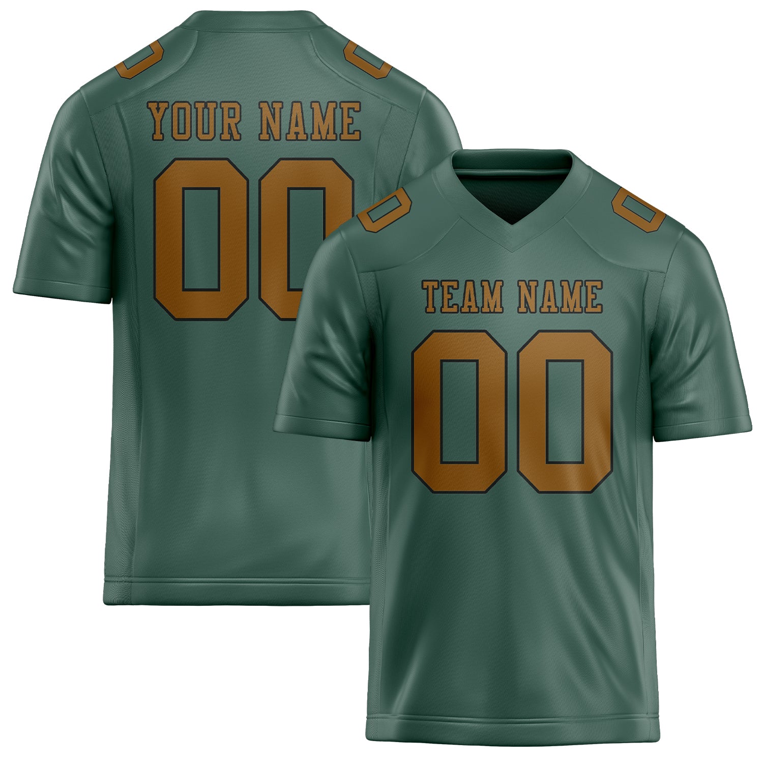 Custom Blue Green Khaki Football Jersey