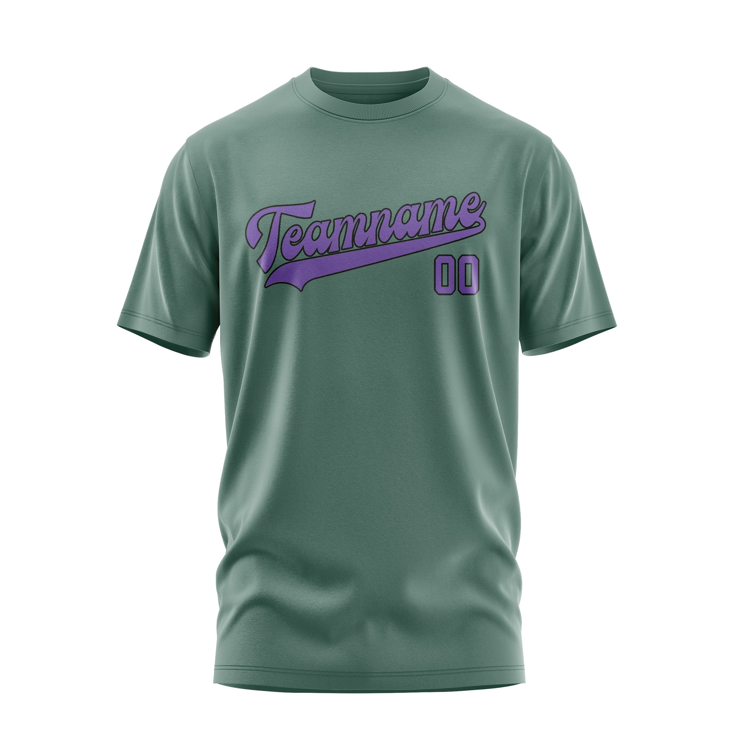 Custom Blue Green Light Purple T-Shirt