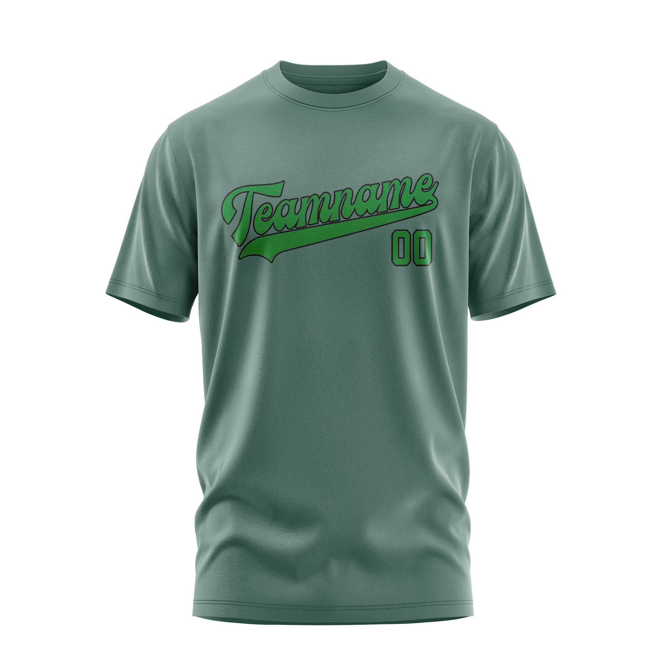 Custom Blue Green Emerald Green T-Shirt