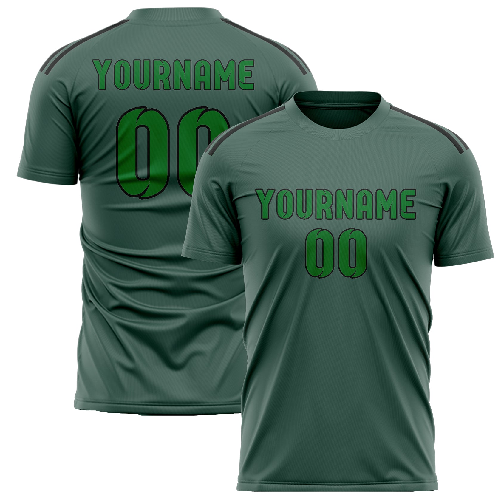 Custom Blue Green Emerald Green Soccer Jersey