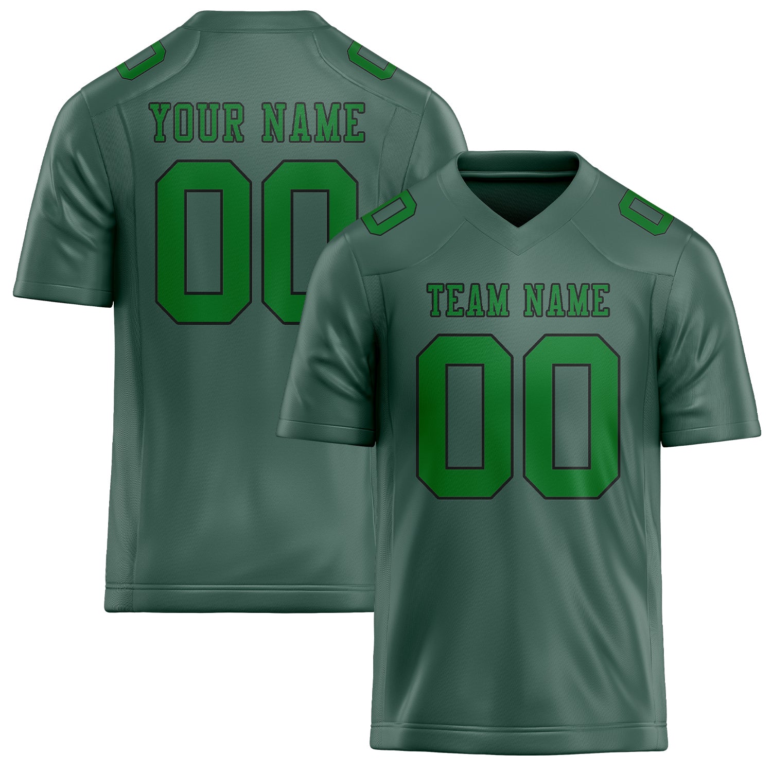 Custom Blue Green Emerald Green Football Jersey