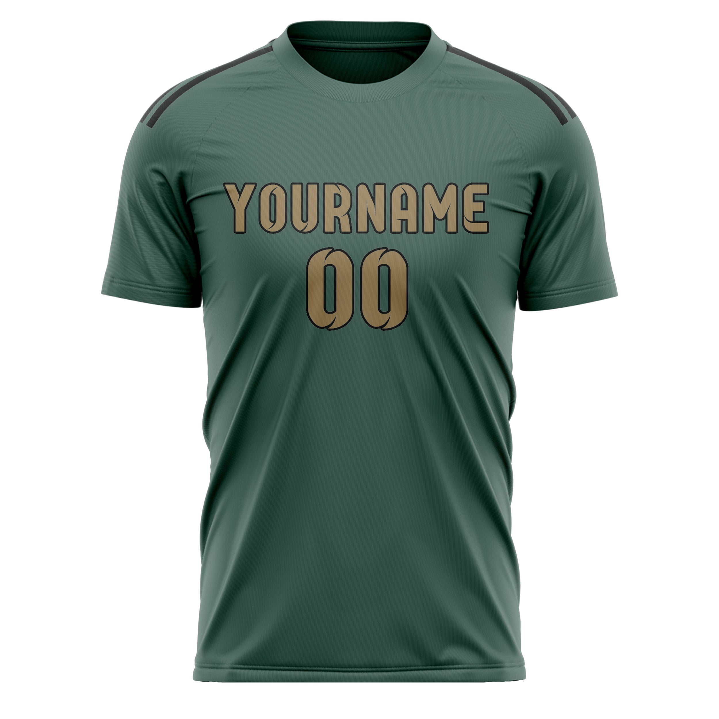 Custom Blue Green Light Khaki Soccer Jersey