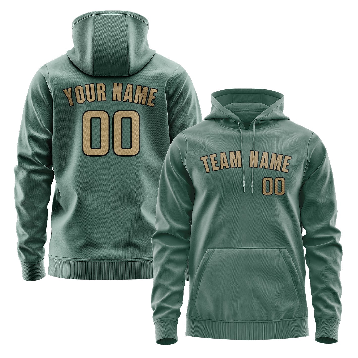 Custom Blue Green Light Khaki Hoodie