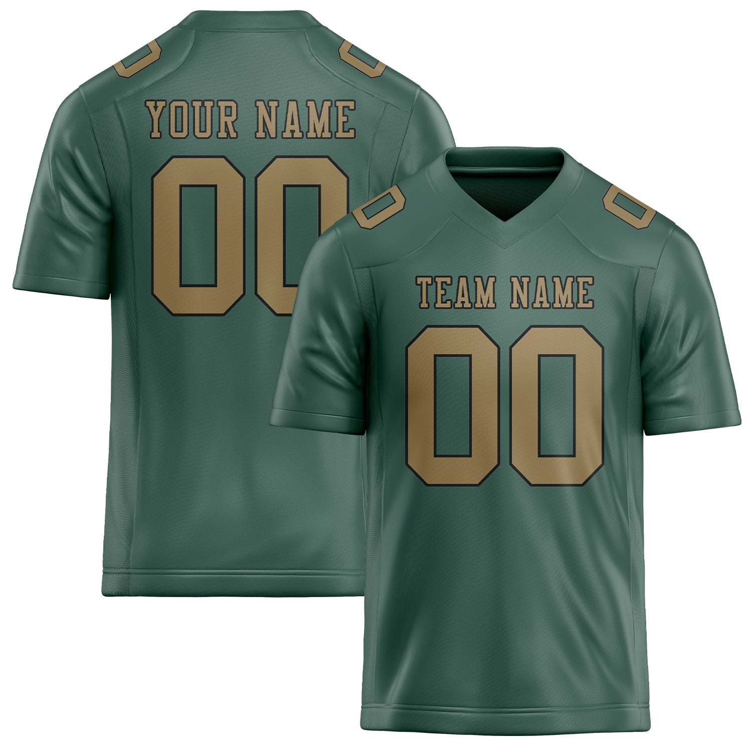 Custom Blue Green Light Khaki Football Jersey