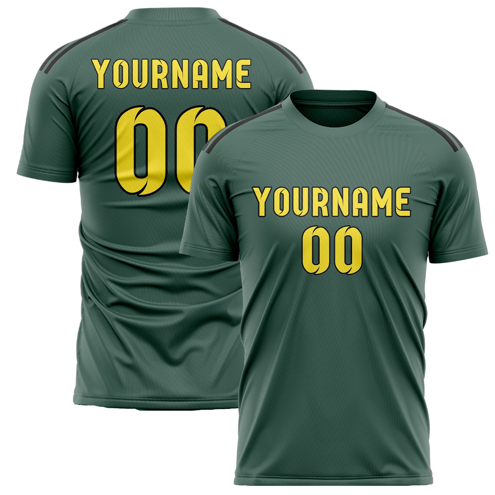 Custom Blue Green Light Yellow Soccer Jersey