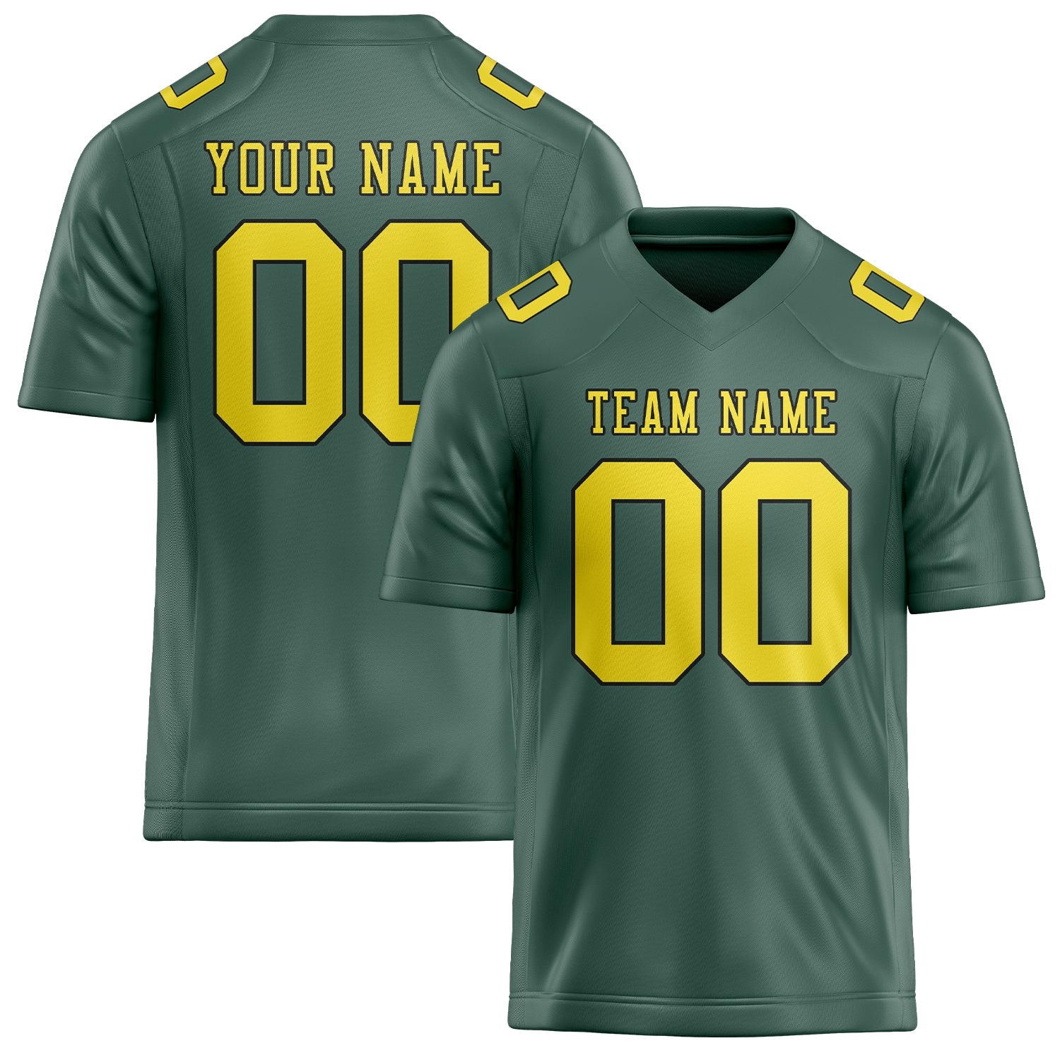 Custom Blue Green Light Yellow Football Jersey