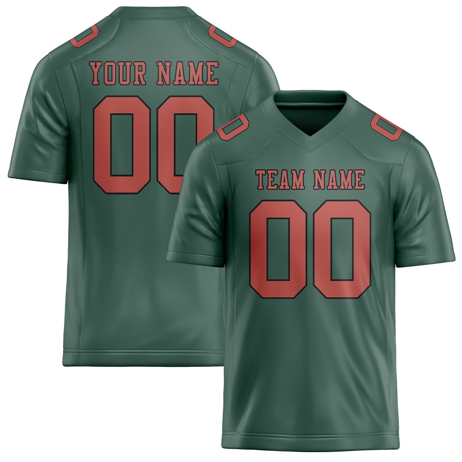 Custom Blue Green Copper Rose Football Jersey