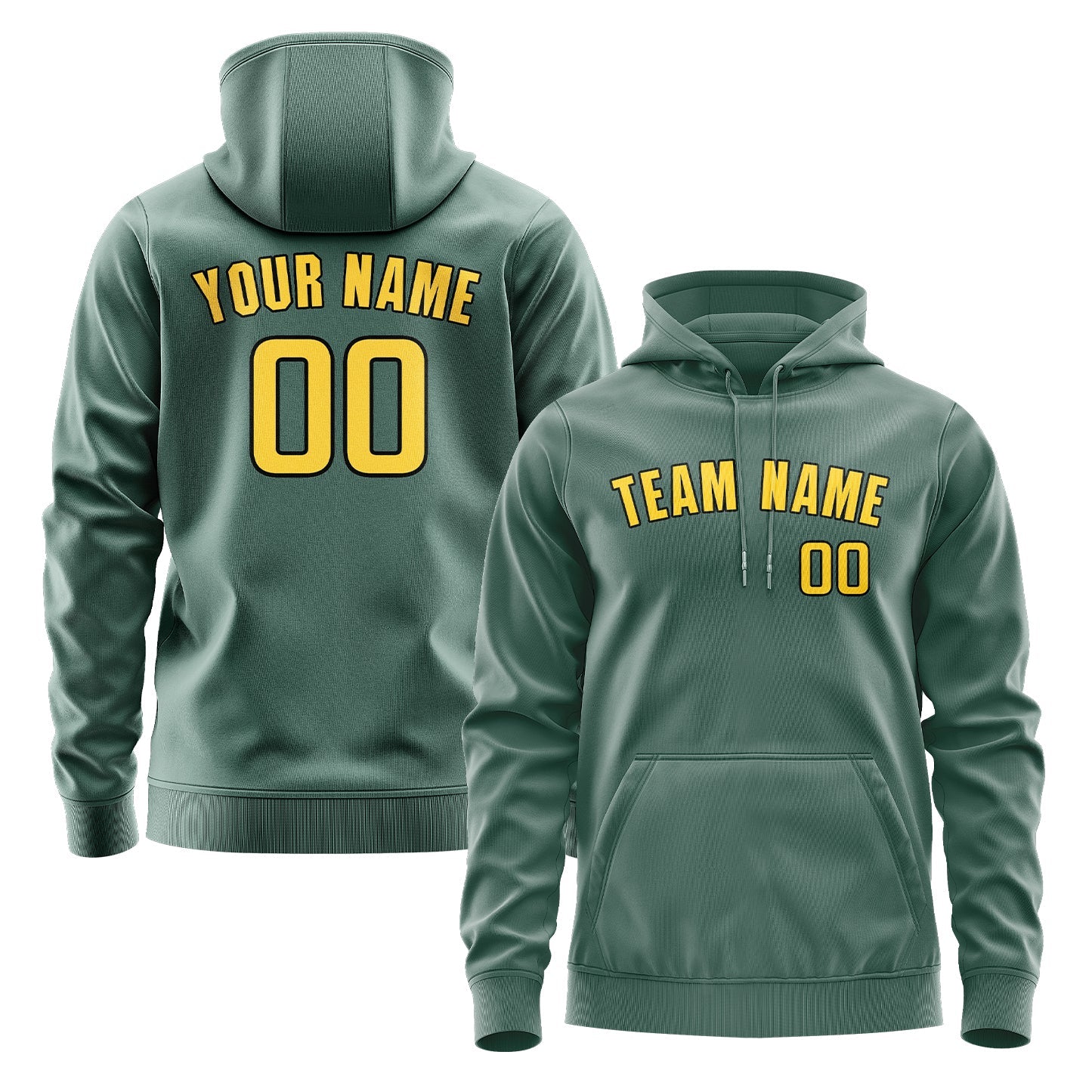 Custom Blue Green Gold Hoodie