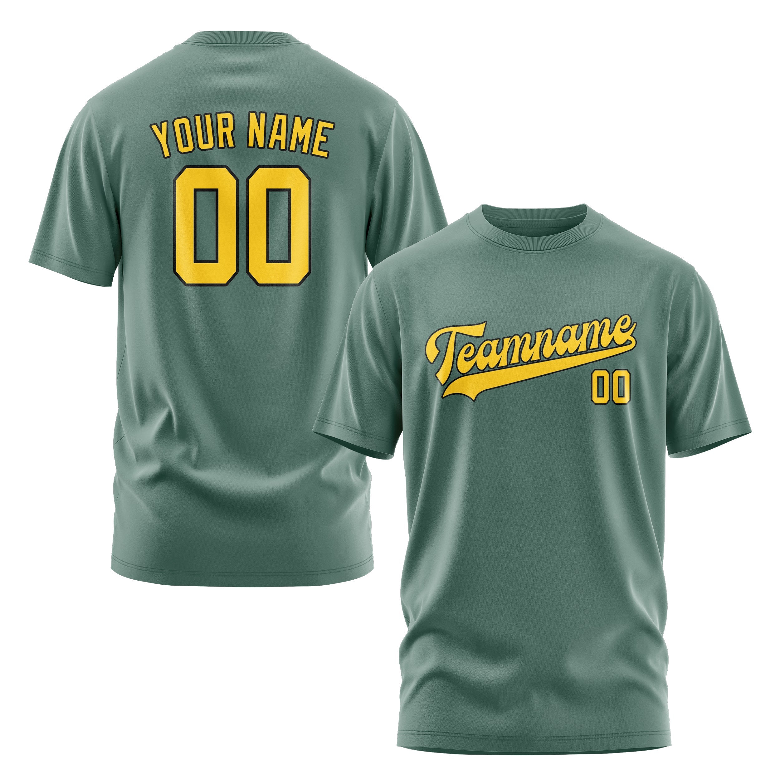 Custom Blue Green Gold T-Shirt