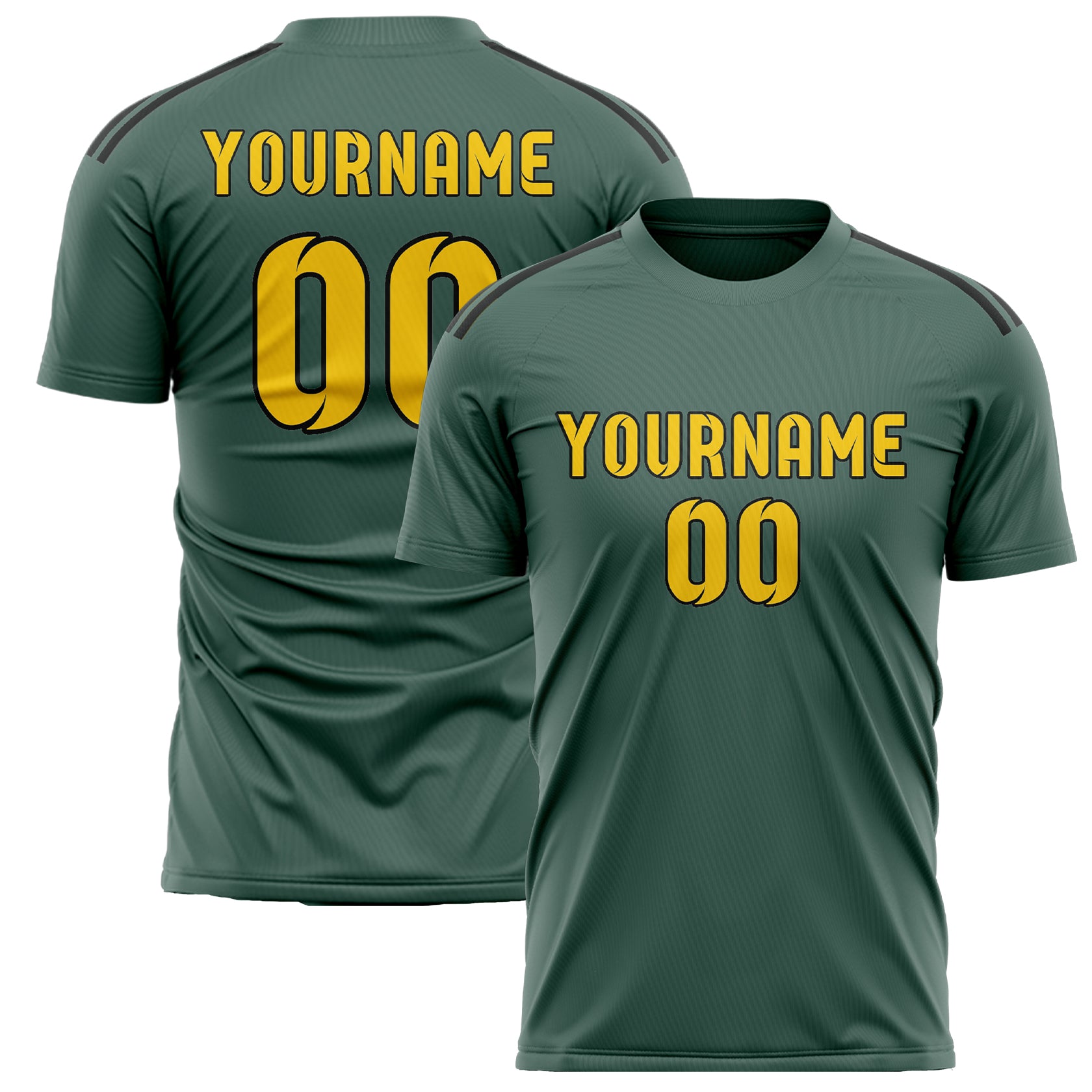 Custom Blue Green Gold Soccer Jersey