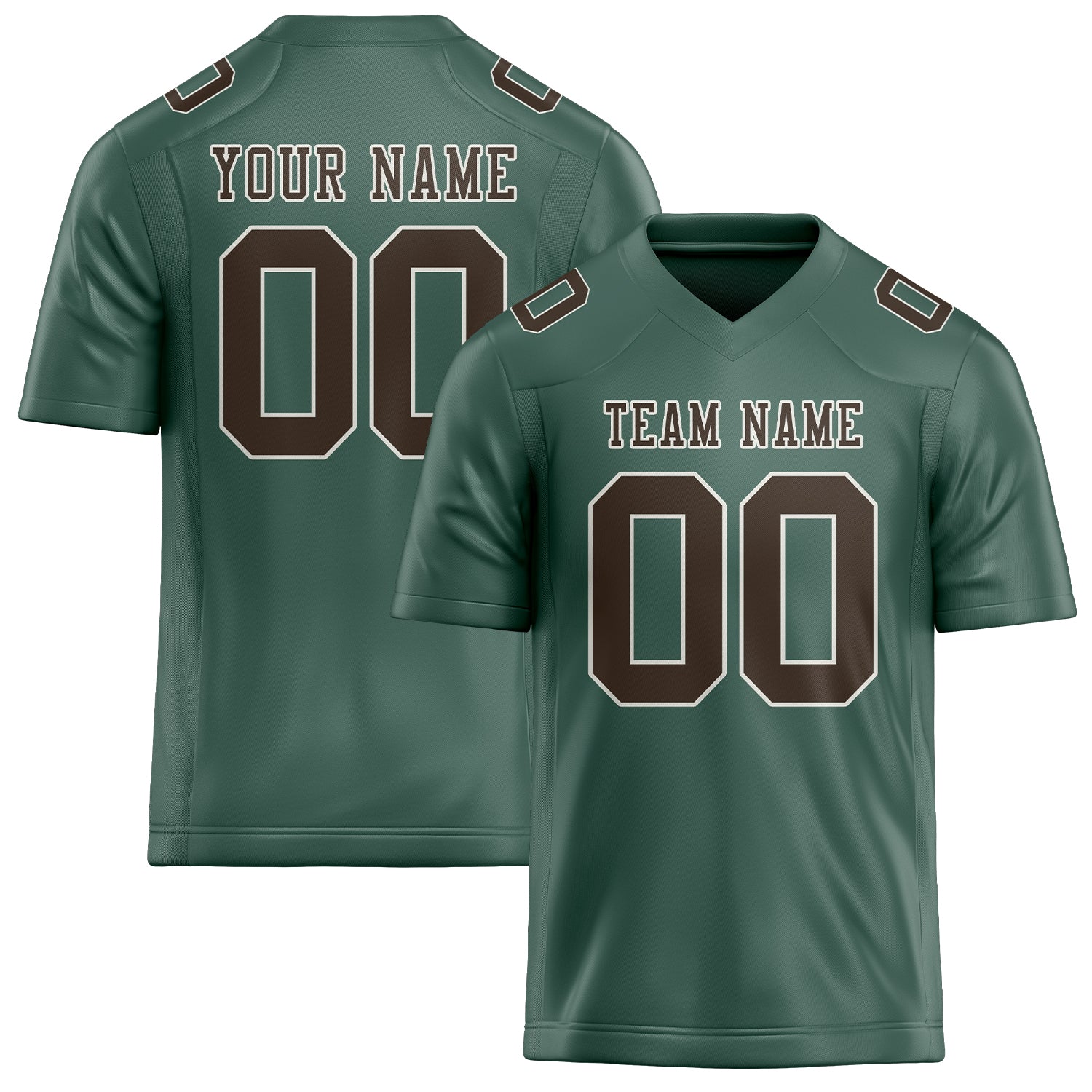 Custom Blue Green Brown Football Jersey