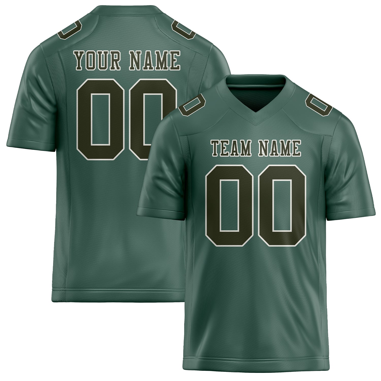 Custom Blue Green Olive Football Jersey