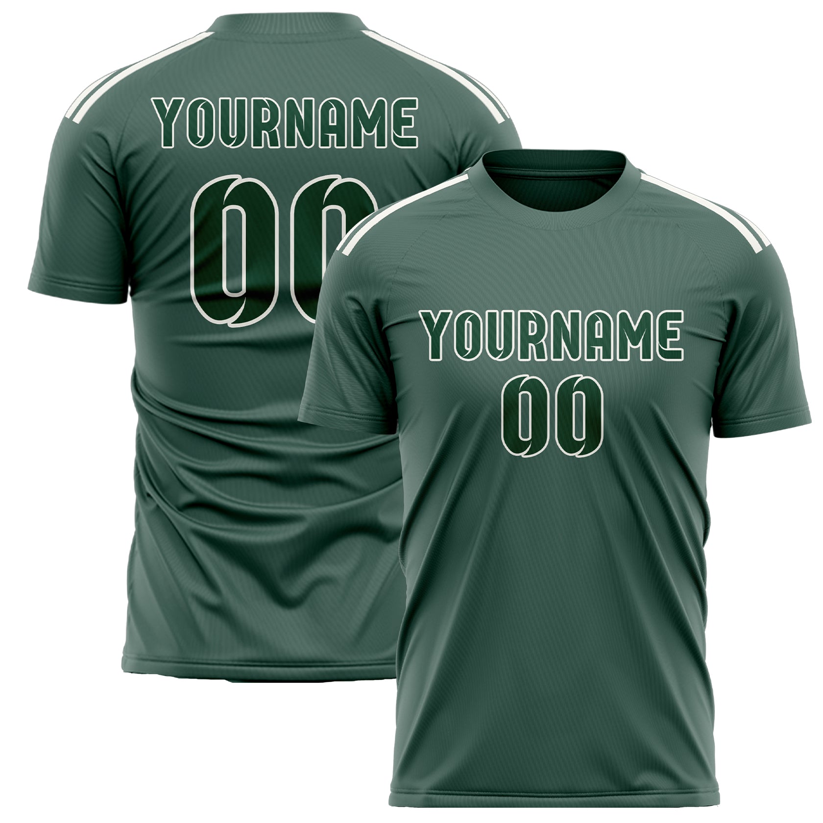 Custom Blue Green Green Soccer Jersey