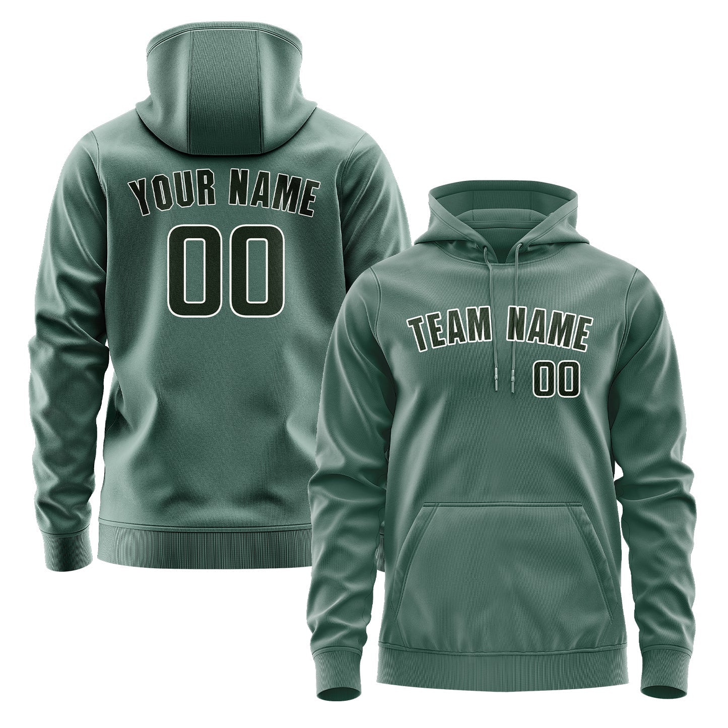Custom Blue Green Dark Green Hoodie