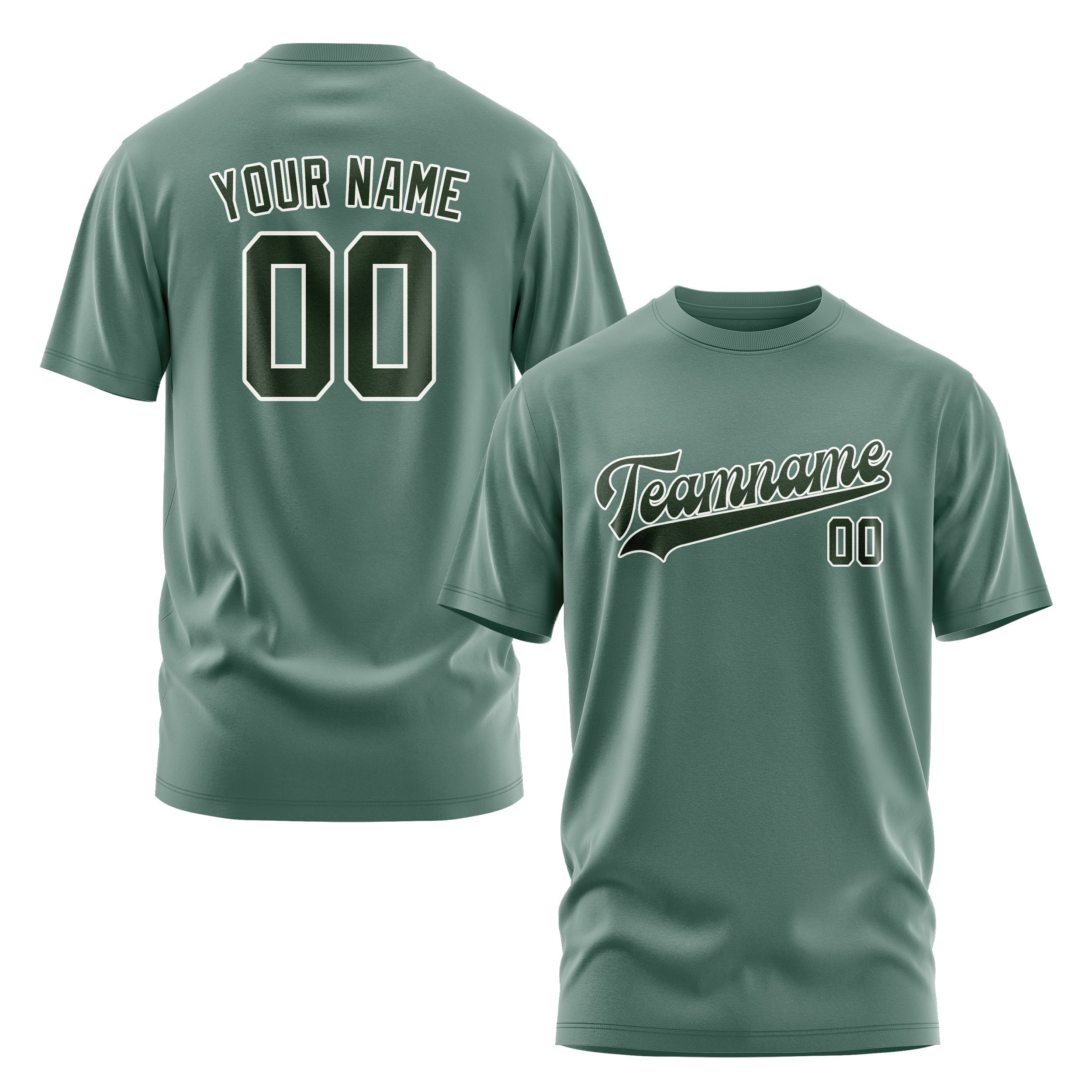 Custom Blue Green Dark Green T-Shirt