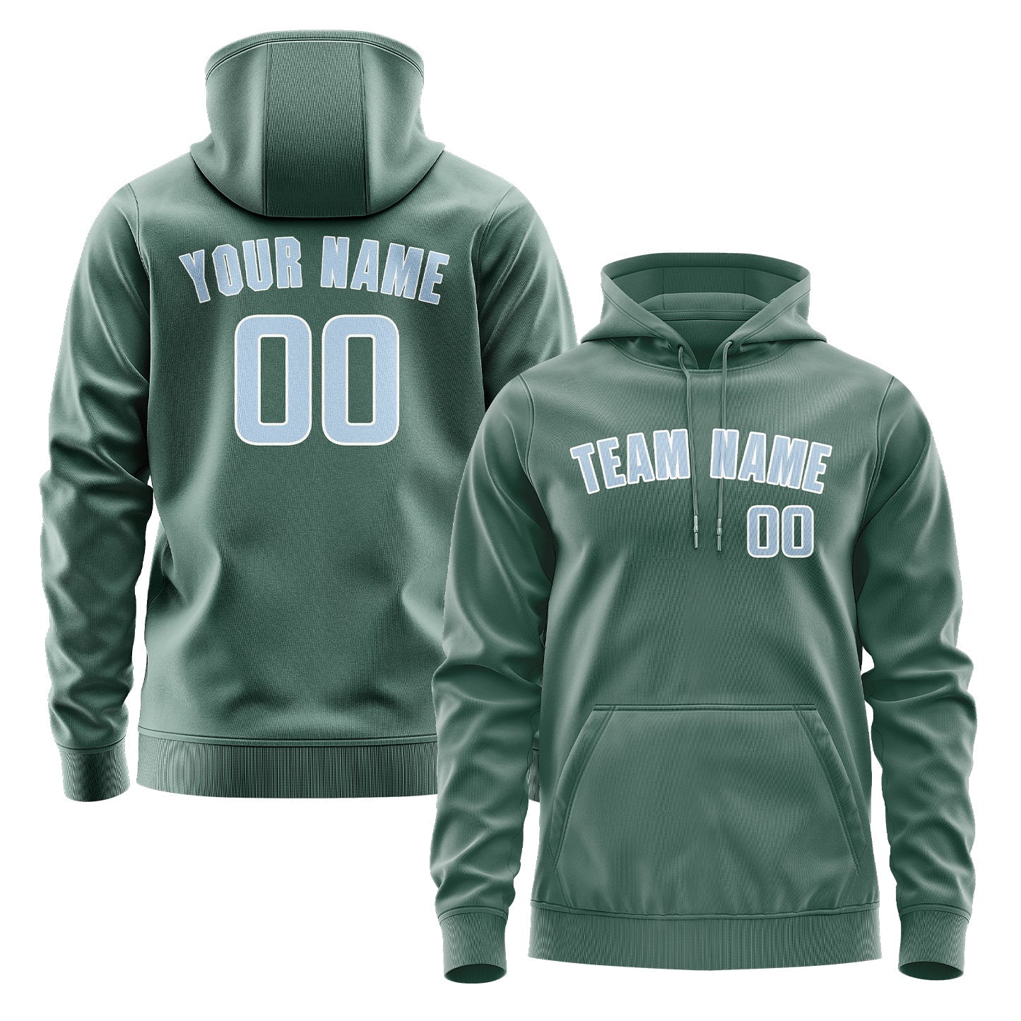 Custom Blue Green Light Blue Hoodie