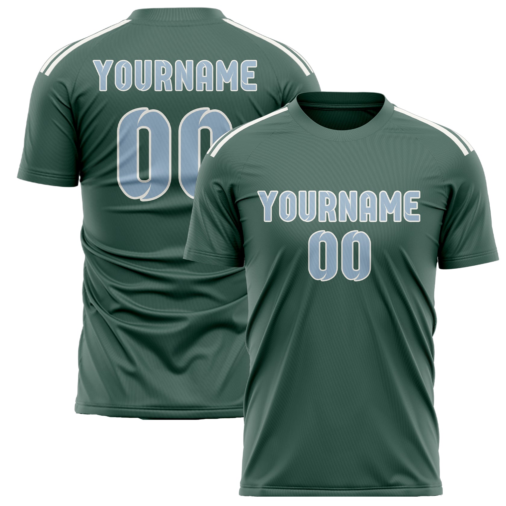 Custom Blue Green Light Blue Soccer Jersey