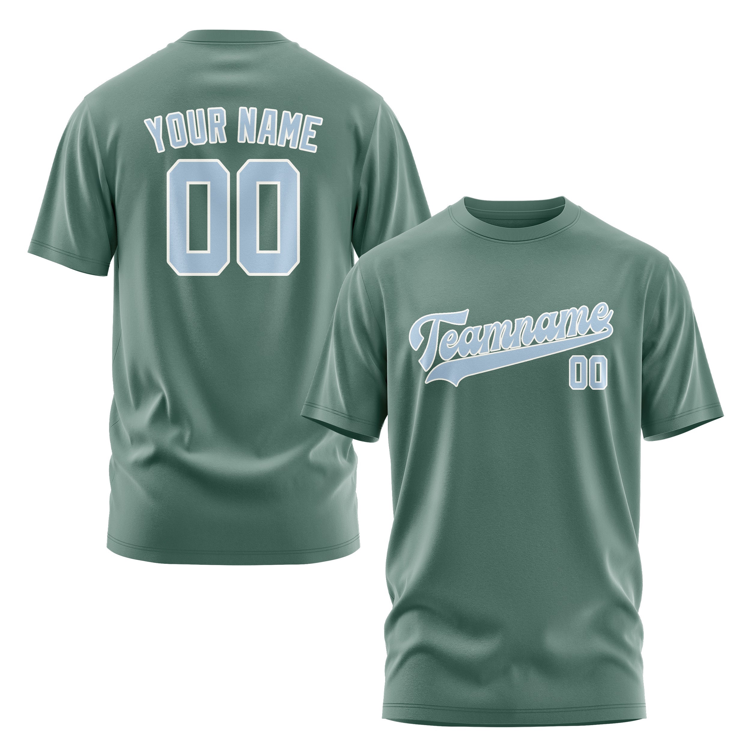 Custom Blue Green Light Blue T-Shirt