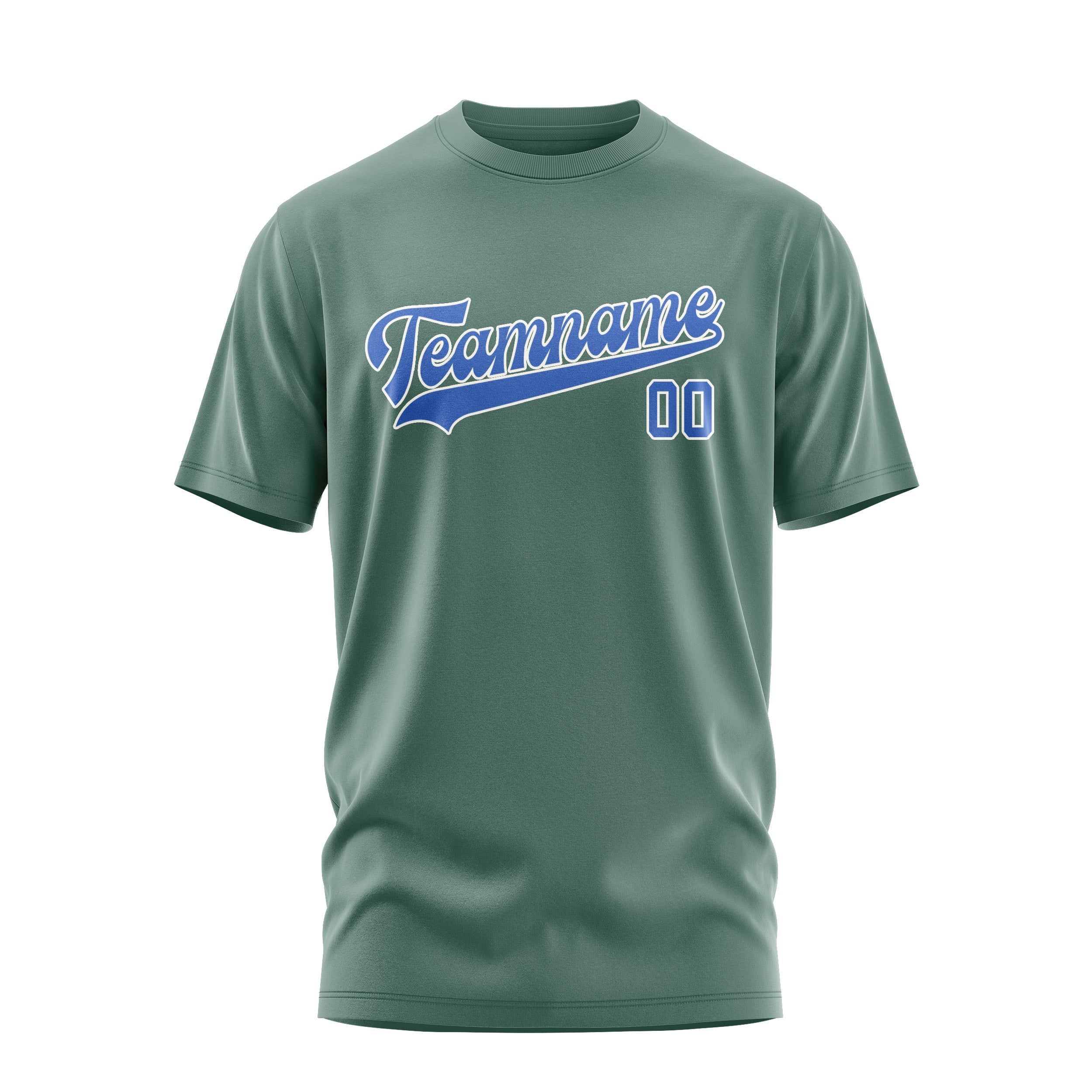 Custom Blue Green Sky Blue T-Shirt