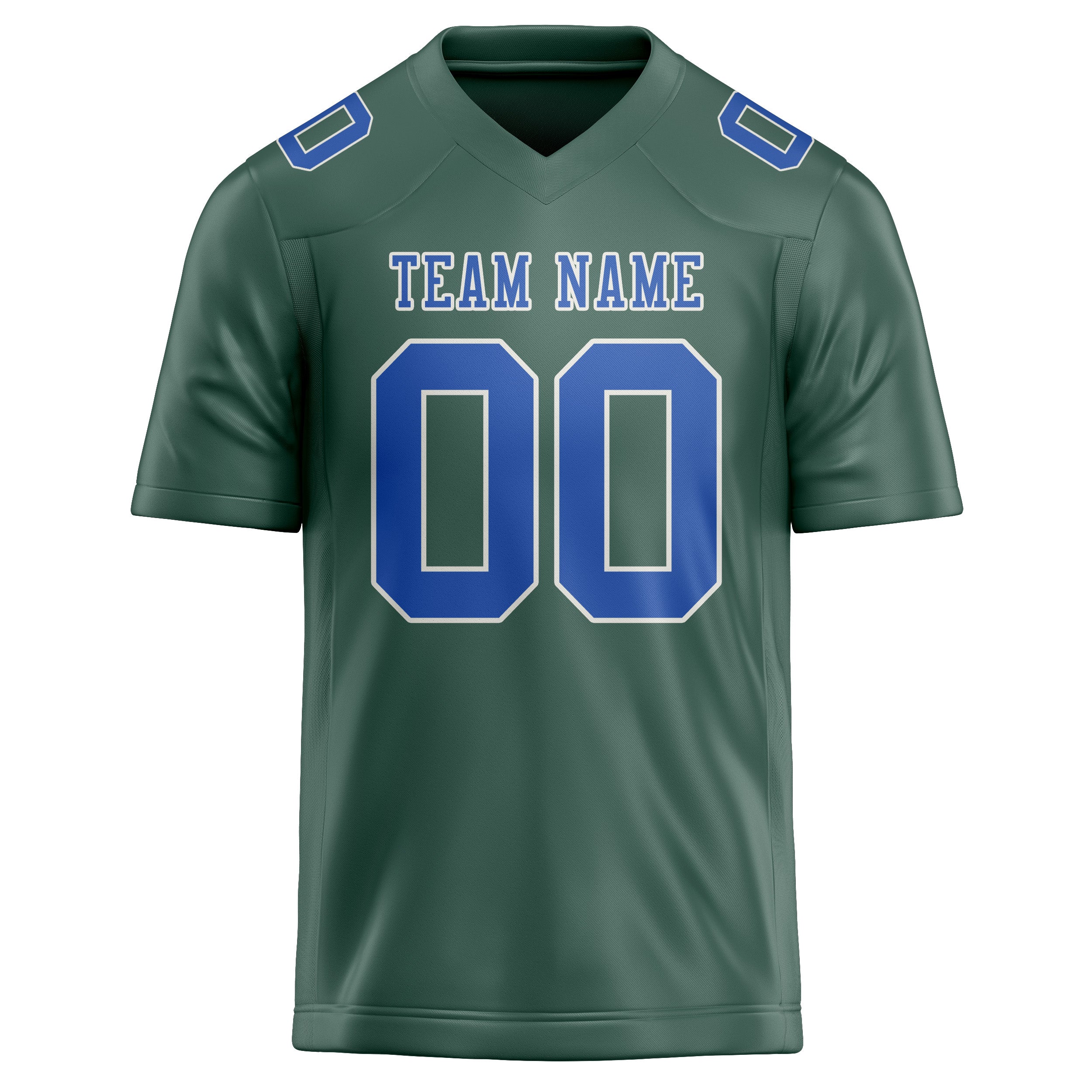 Custom Blue Green Sky Blue Football Jersey