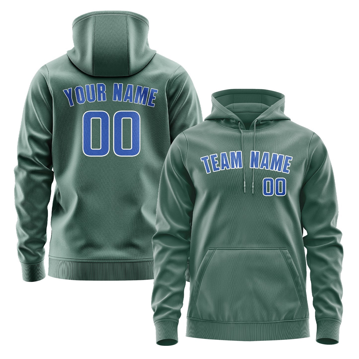 Custom Blue Green Sky Blue Hoodie