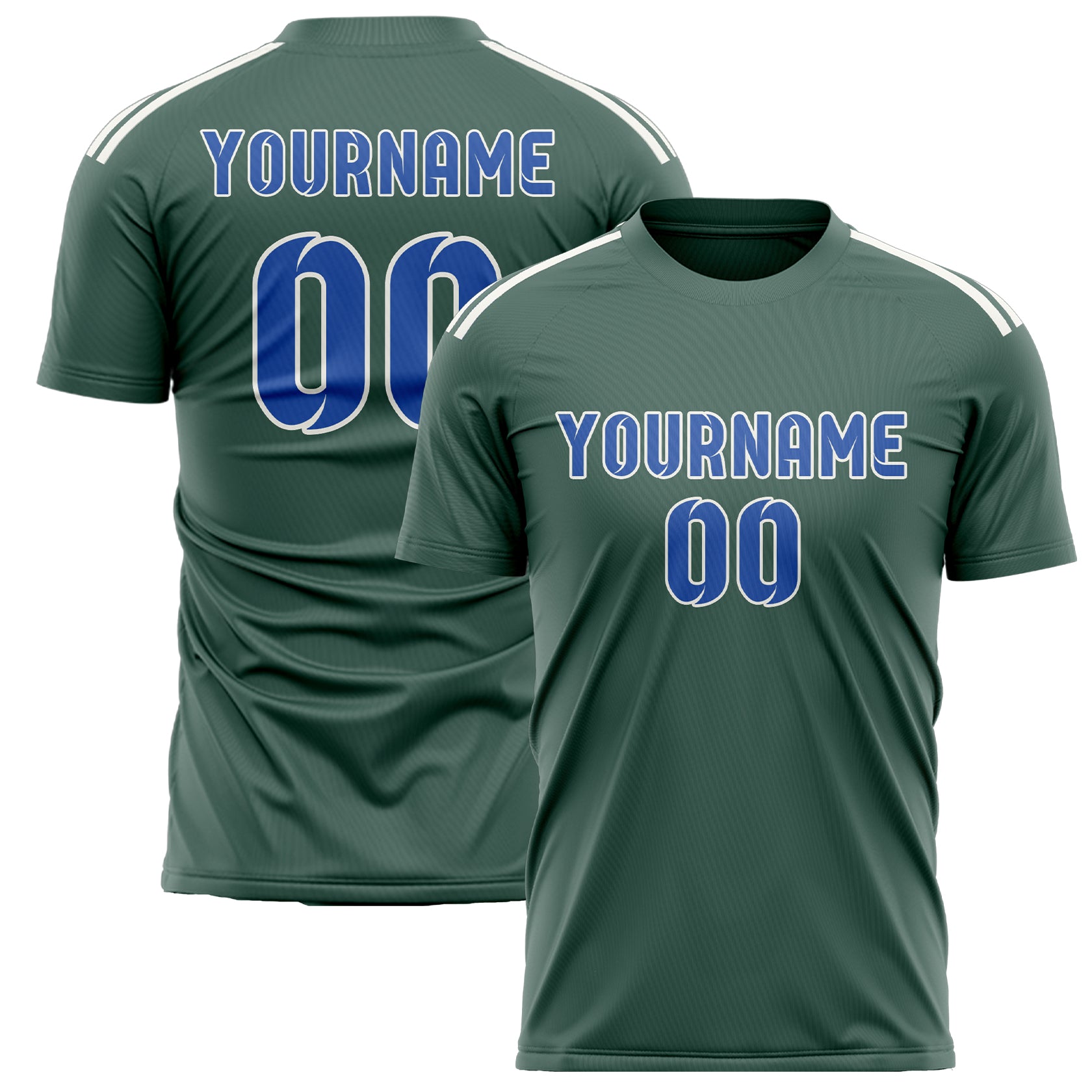 Custom Blue Green Sky Blue Soccer Jersey