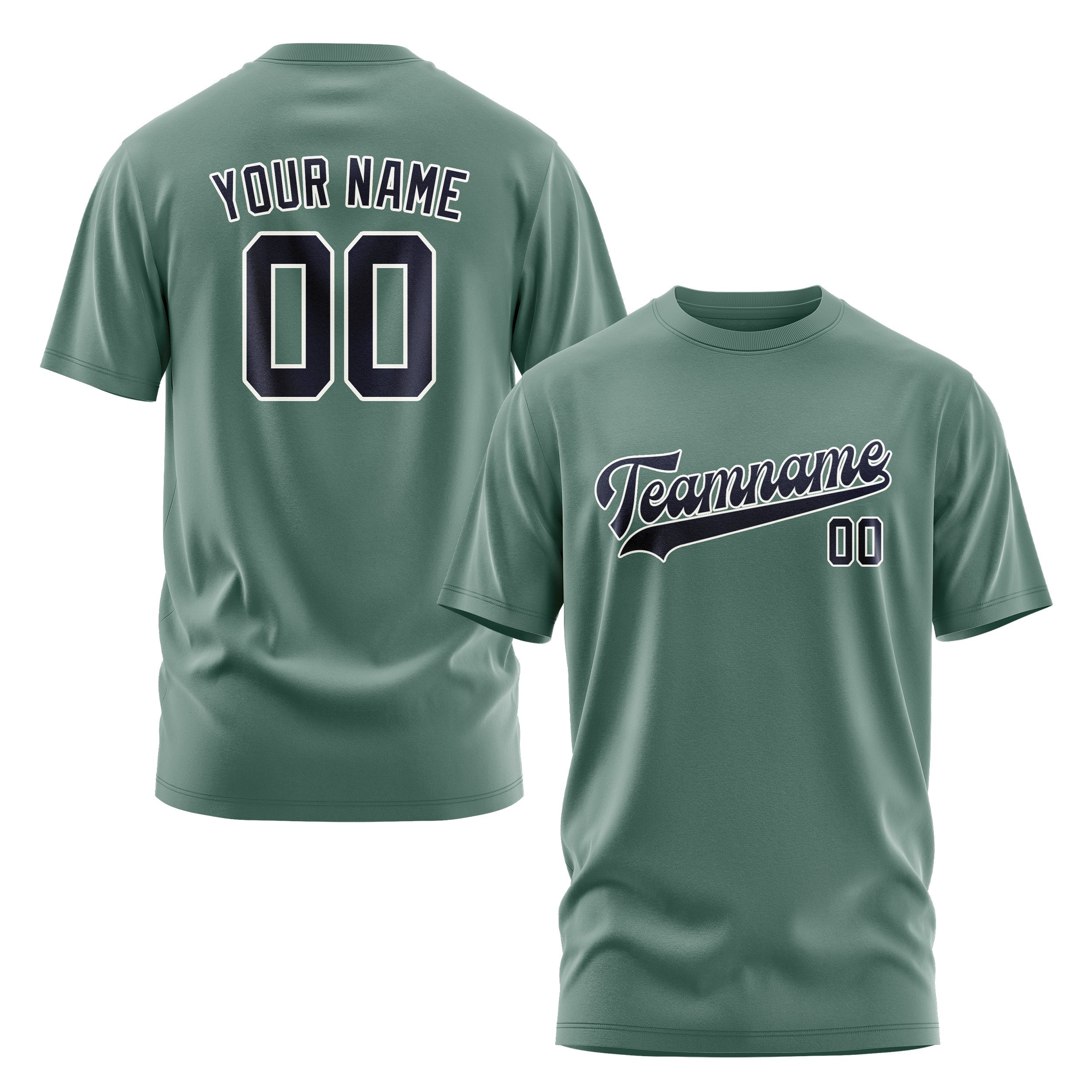 Custom Blue Green Navy T-Shirt