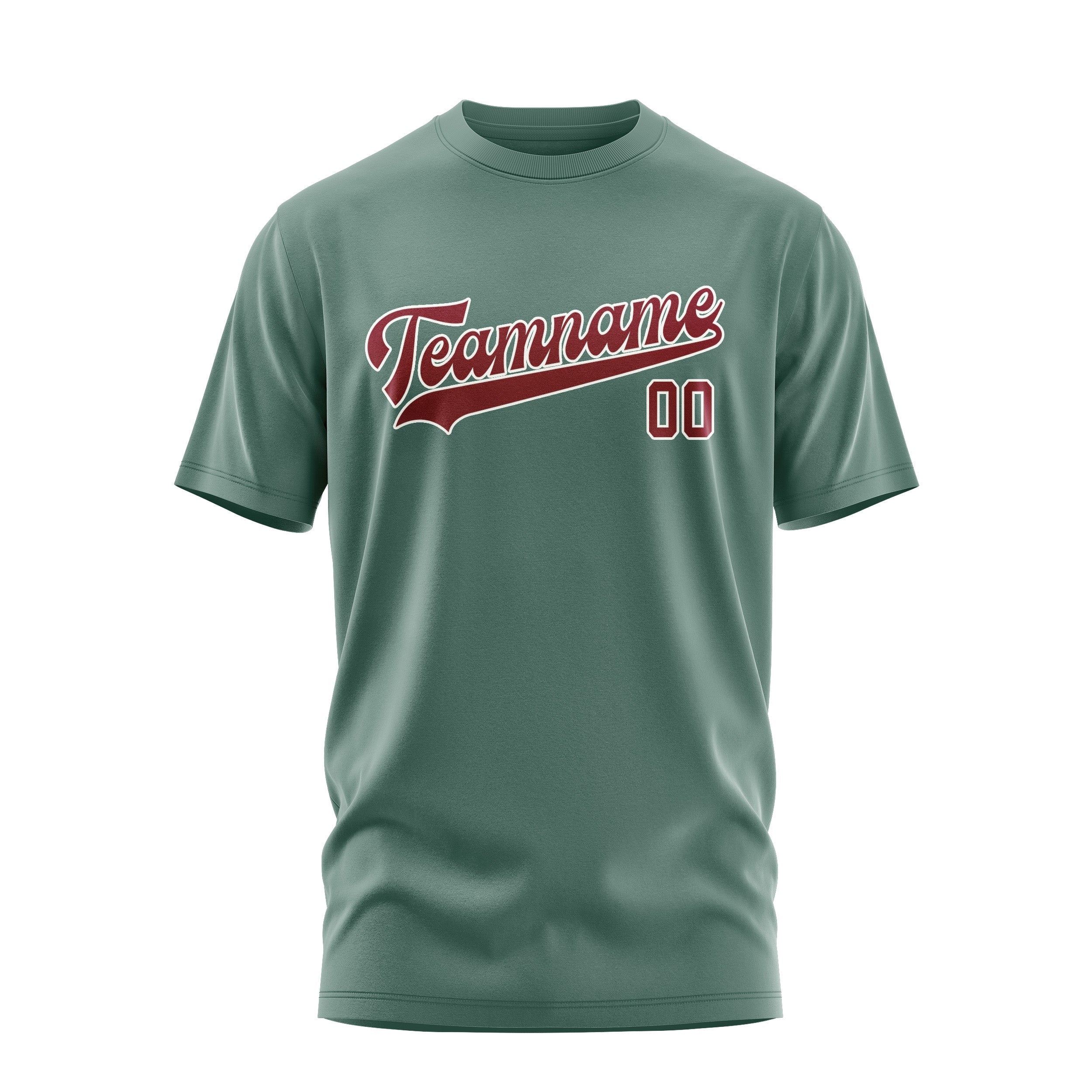 Custom Blue Green Crimson Red T-Shirt