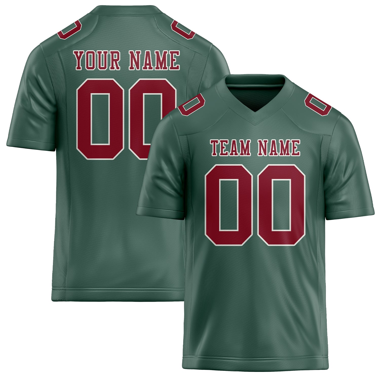 Custom Blue Green Crimson Red Football Jersey